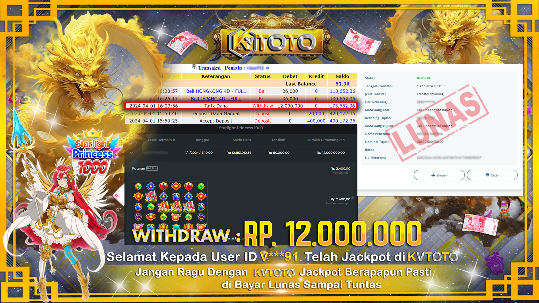 ✨ JACKPOT SLOT STARLIGHT PRINCESS 1000 ✨