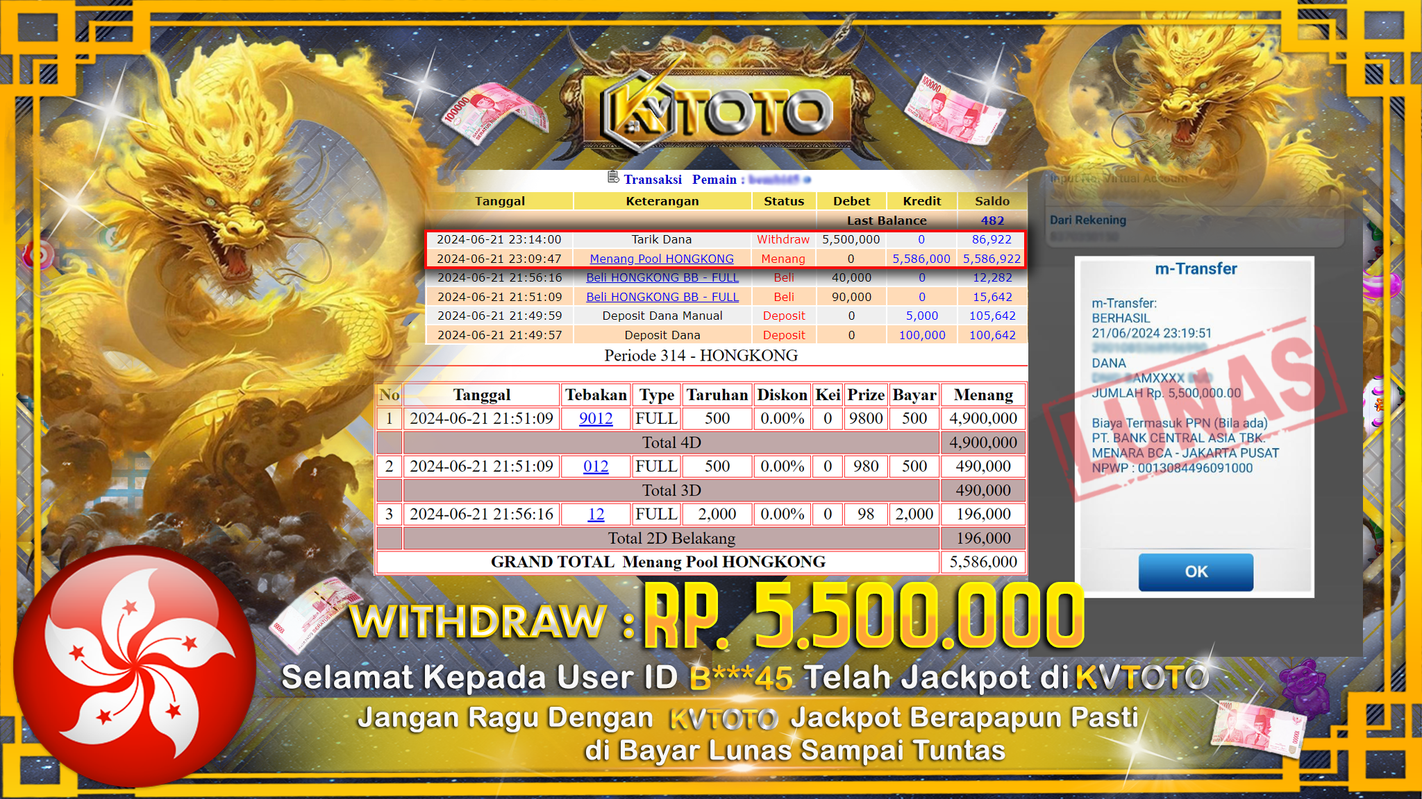 ✨ JACKPOT DI  POOL HONGKONG  ✨