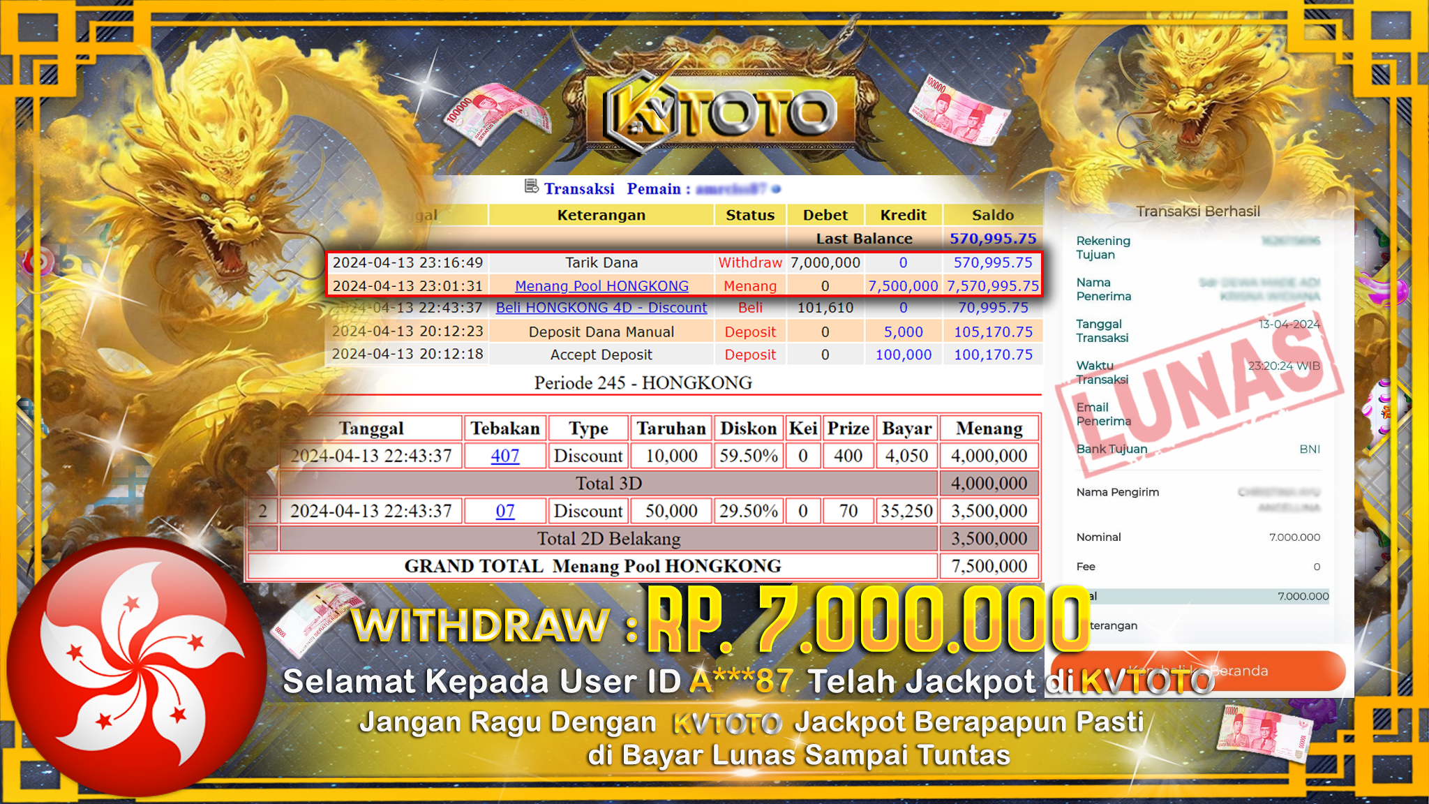 ✨ JACKPOT HONGKONG POOLS ✨