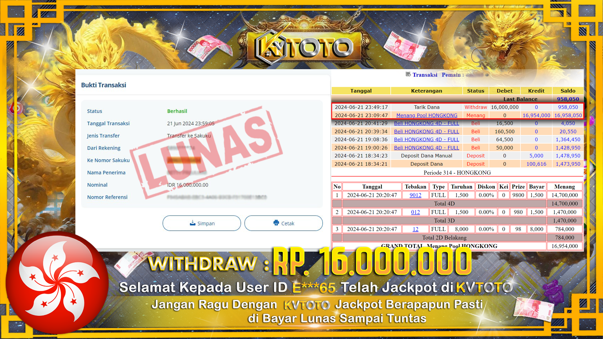 ✨ JACKPOT DI  POOL HONGKONG  ✨