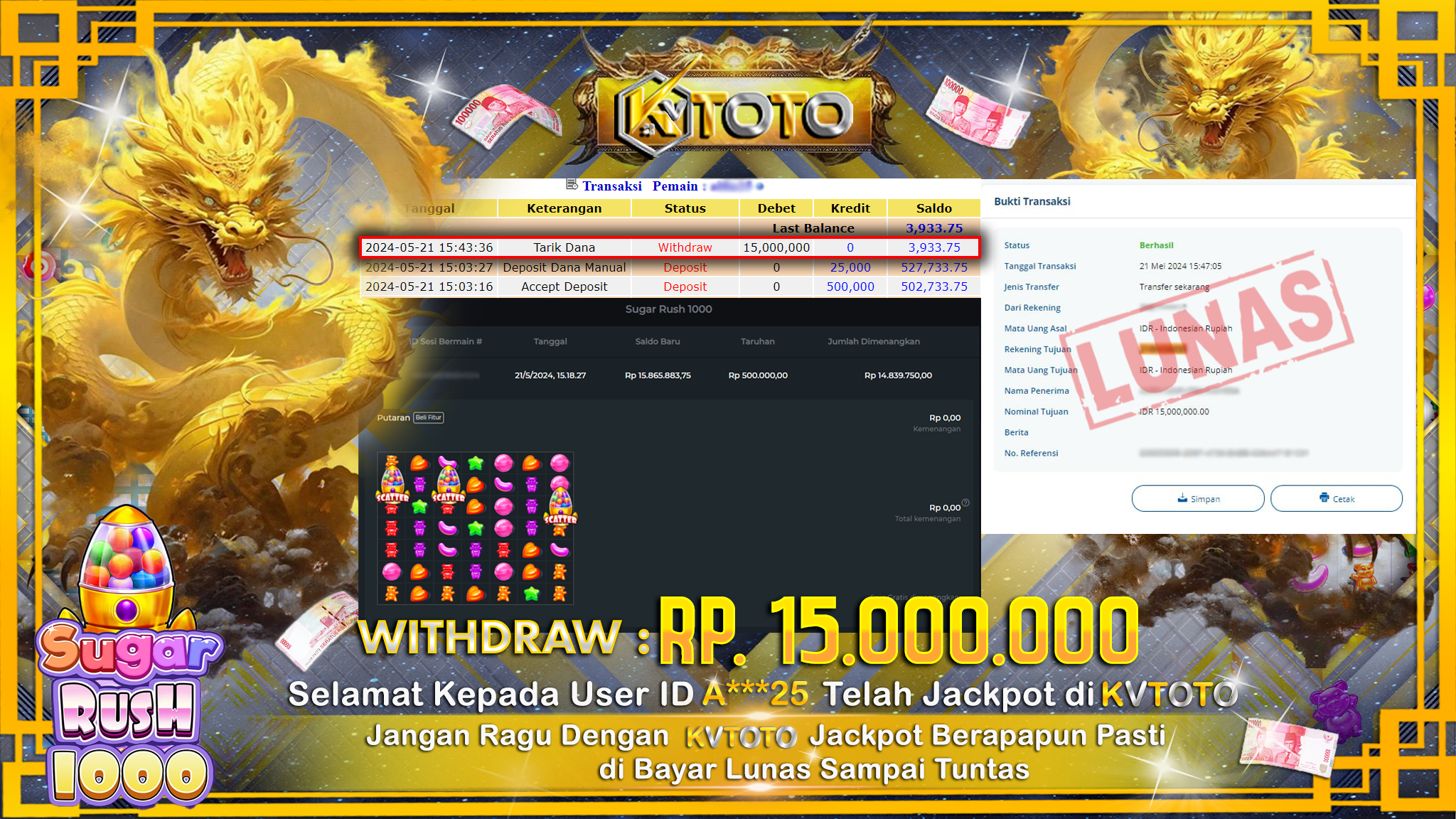 ✨ JACKPOT SLOT SUGAR RUSH 1000  ✨