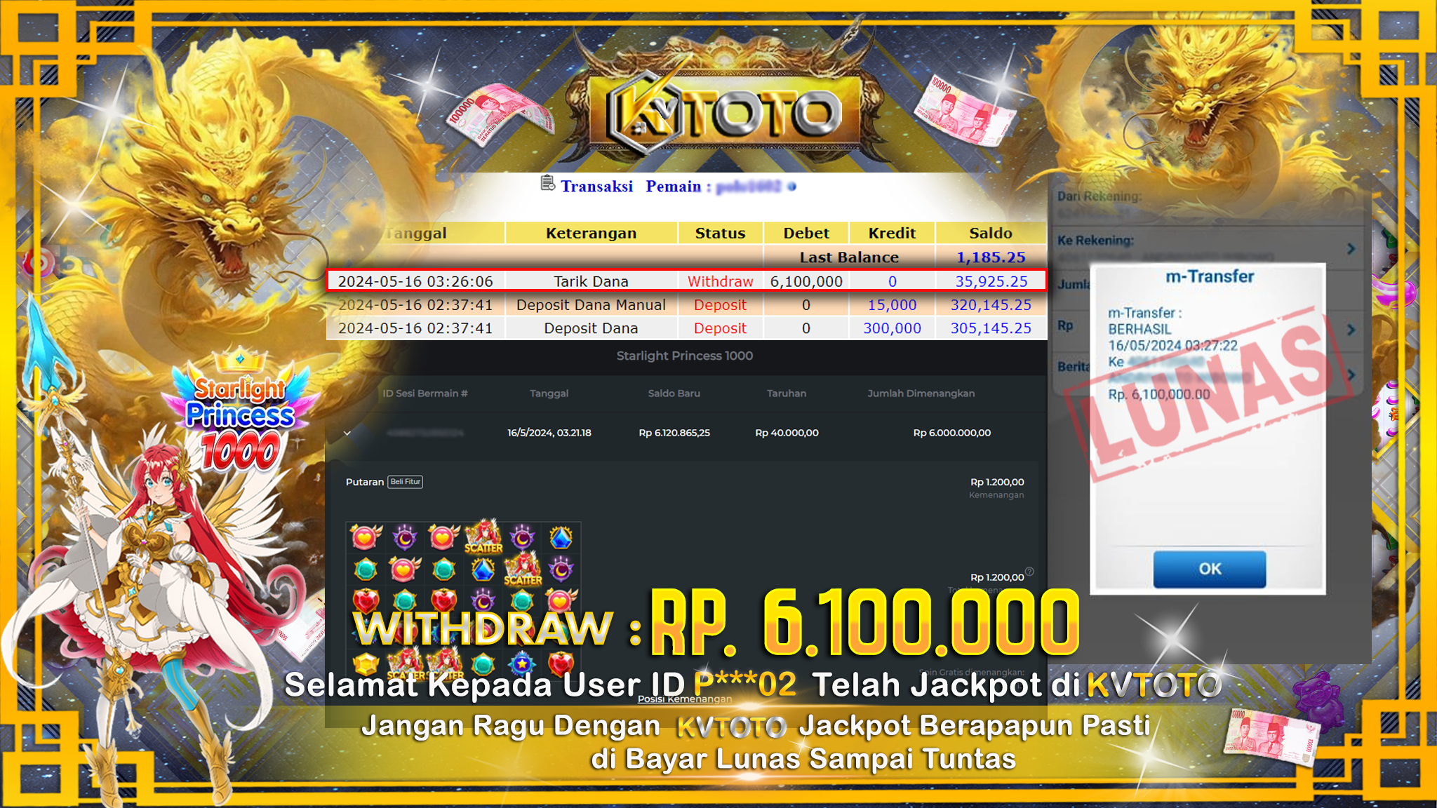 ✨ JACKPOT SLOT STARLIGHT PRINCESS 1000  ✨