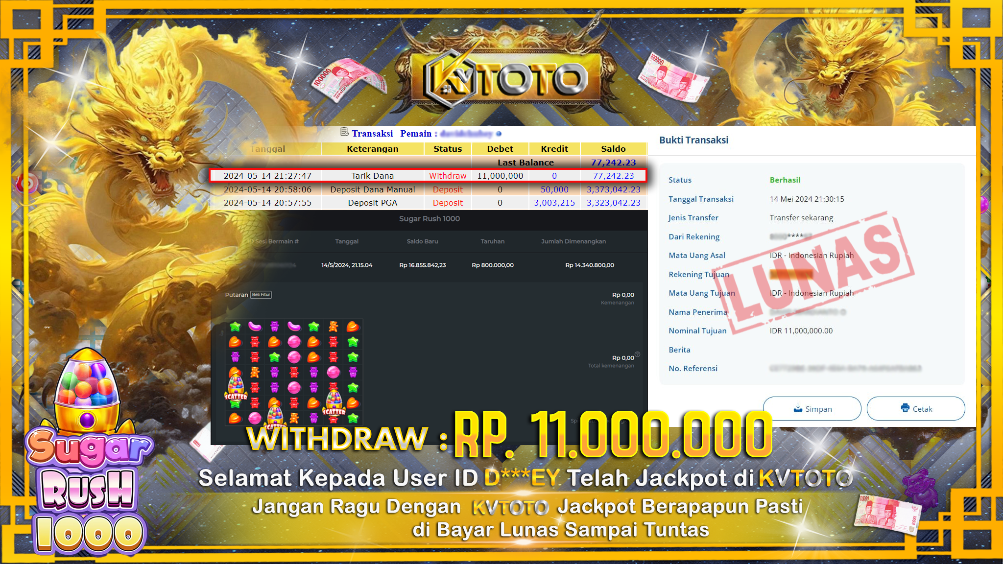 ✨ JACKPOT SLOT SUGAR RUSH 1000  ✨