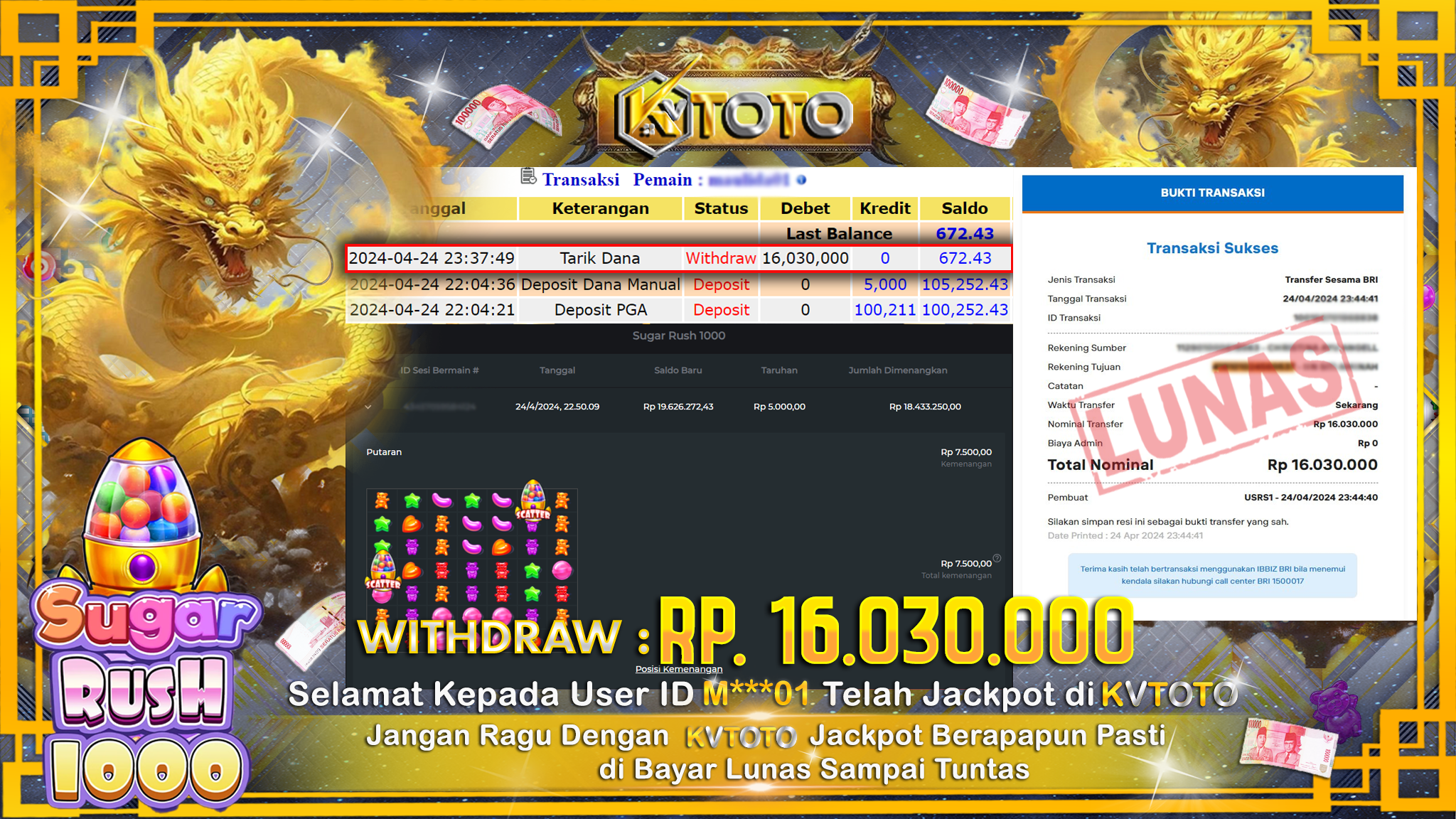 ✨ JACKPOT SLOT SUGAR RUSH 1000 ✨