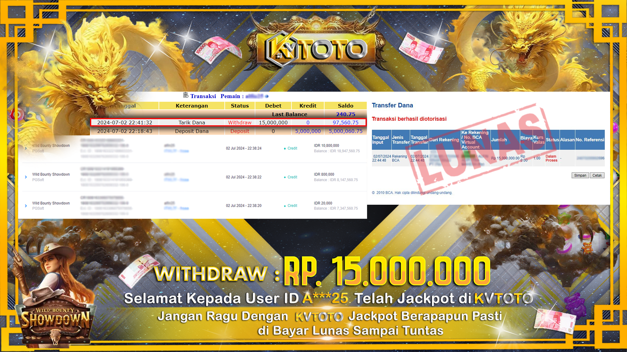 ✨ JACKPOT DI SLOT WILD BOUNTY SHOWDOWN  ✨