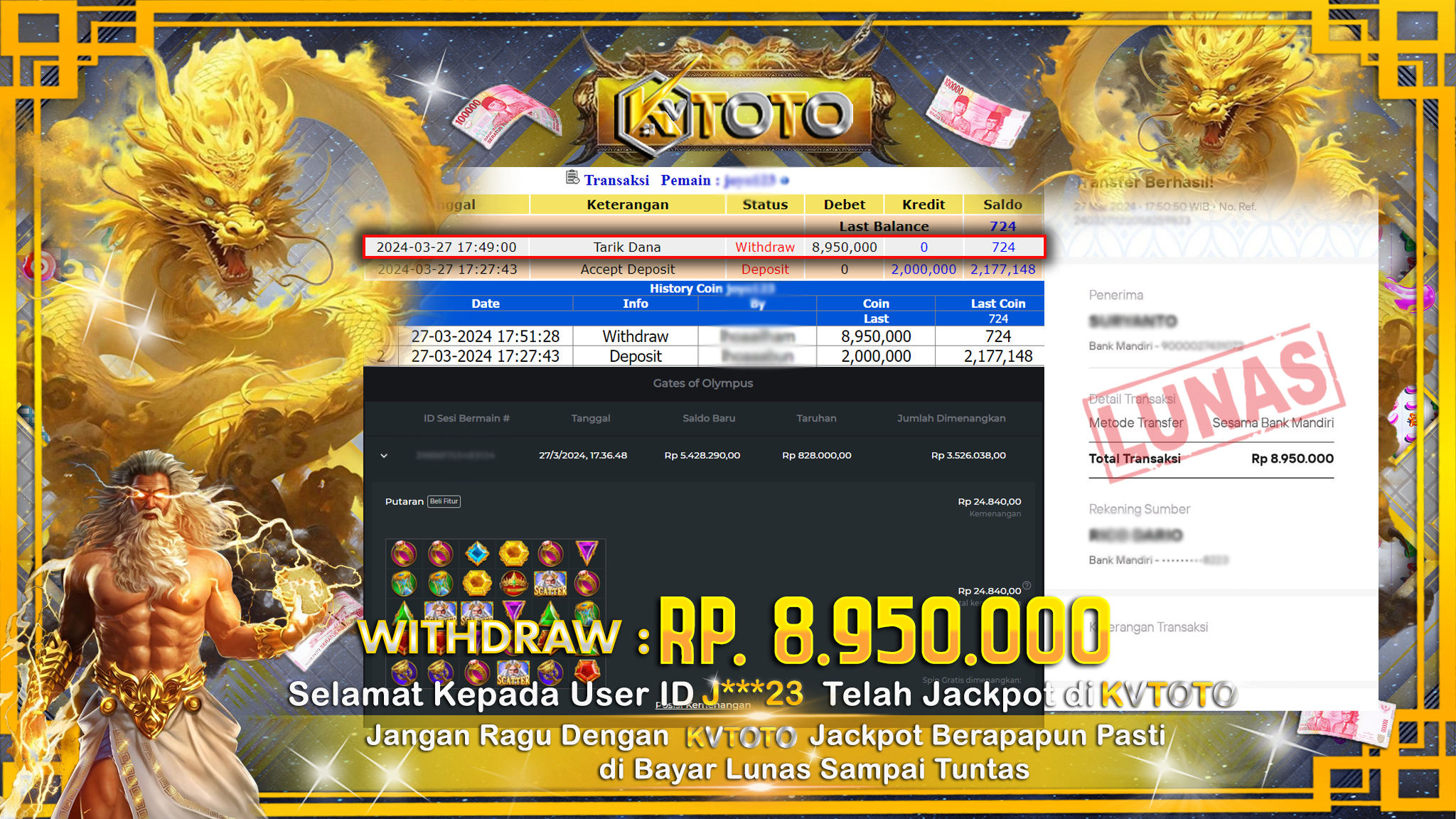 ✨ JACKPOT SLOT GATES OF OLYMPUS ✨
