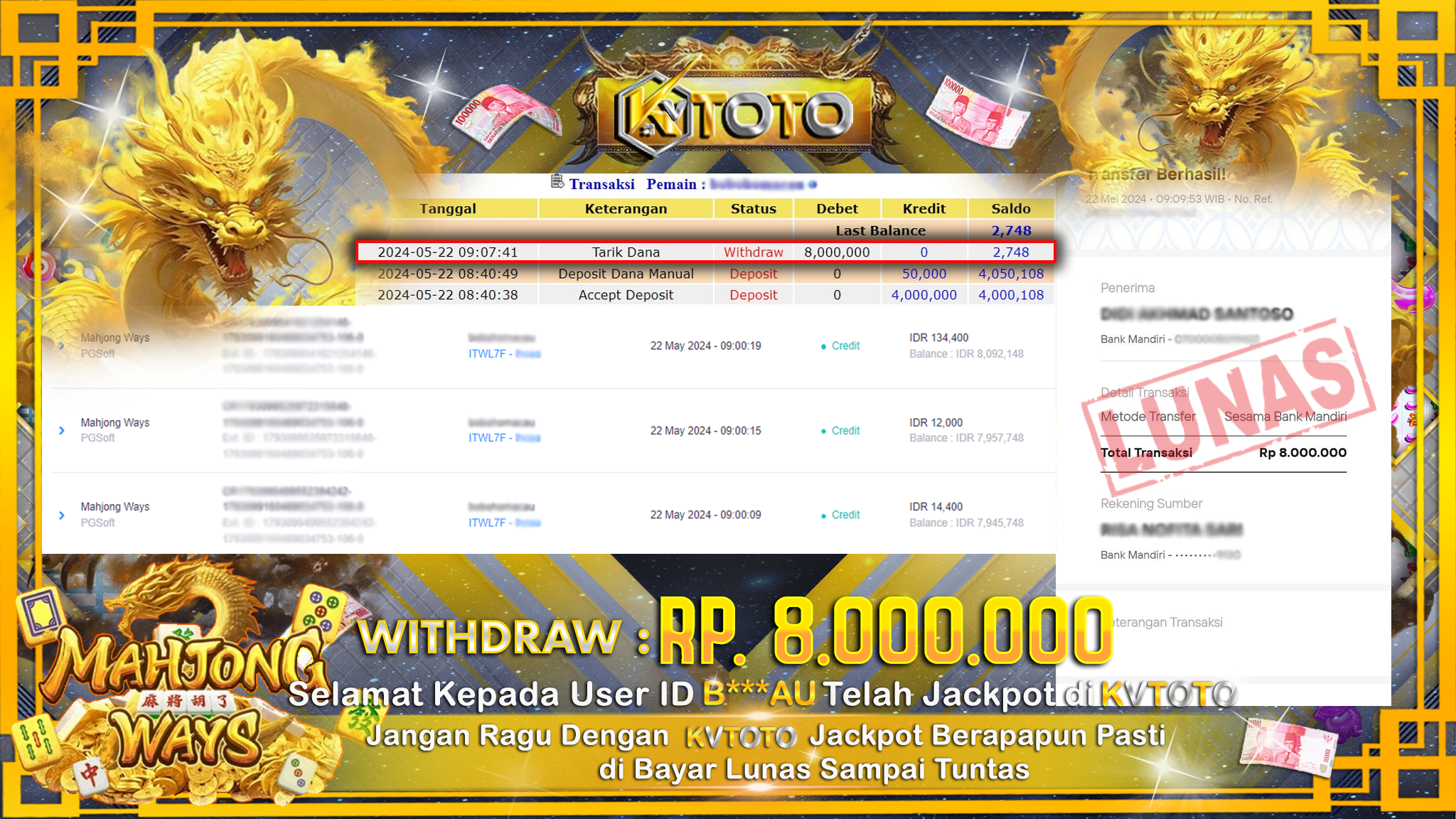 ✨ JACKPOT SLOT MAHJONG WAYS   ✨