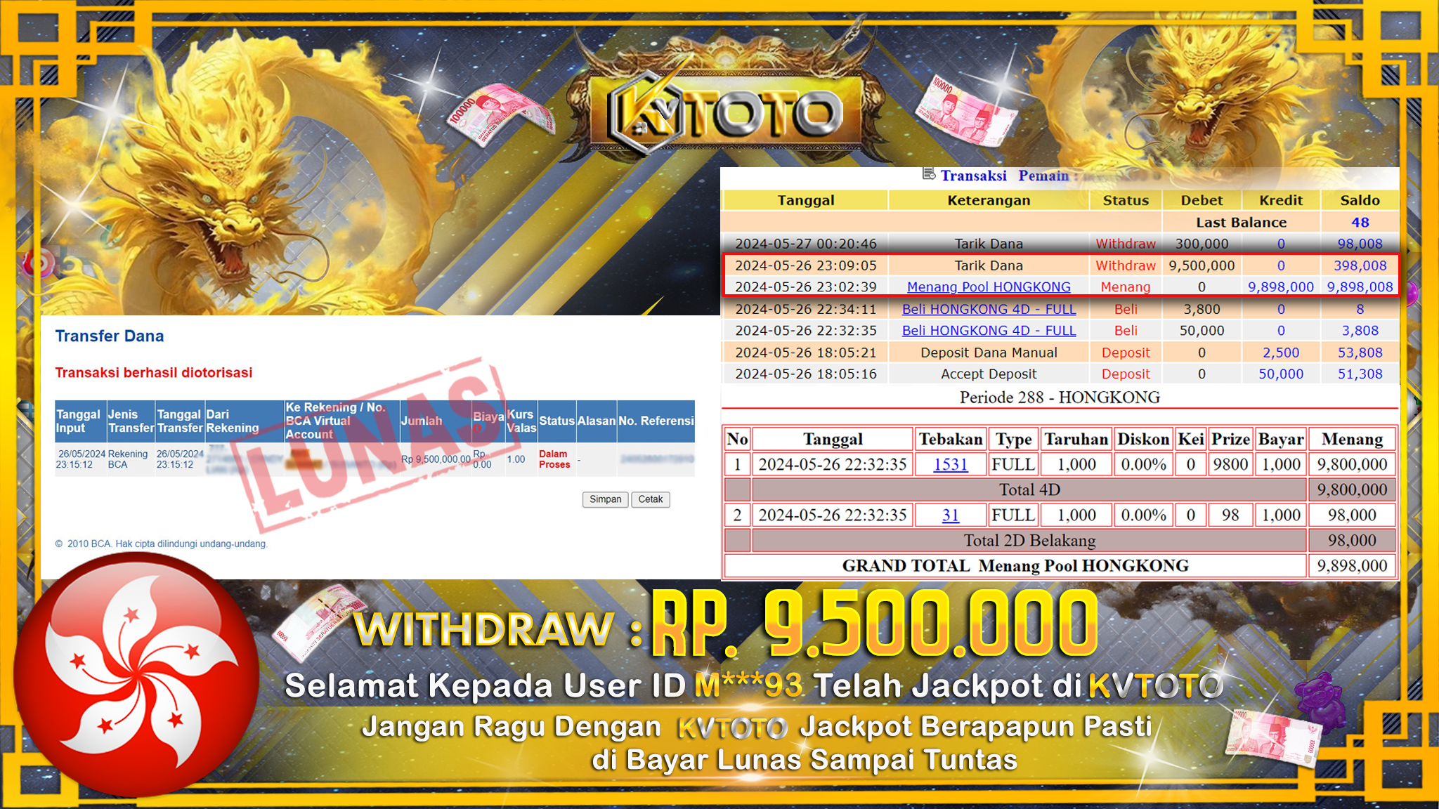 ✨ JACKPOT  HONGKONG POOLS   ✨