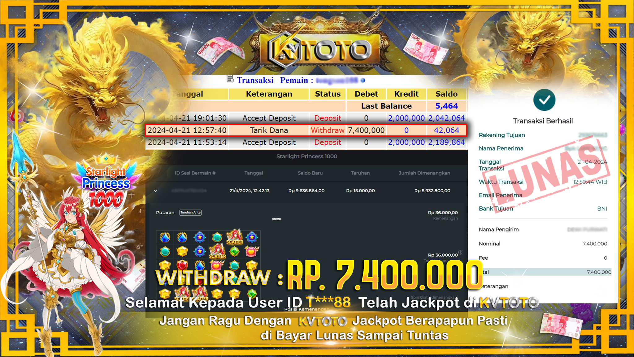 ✨ JACKPOT SLOT STARLIGHT PRINCESS 1000 ✨