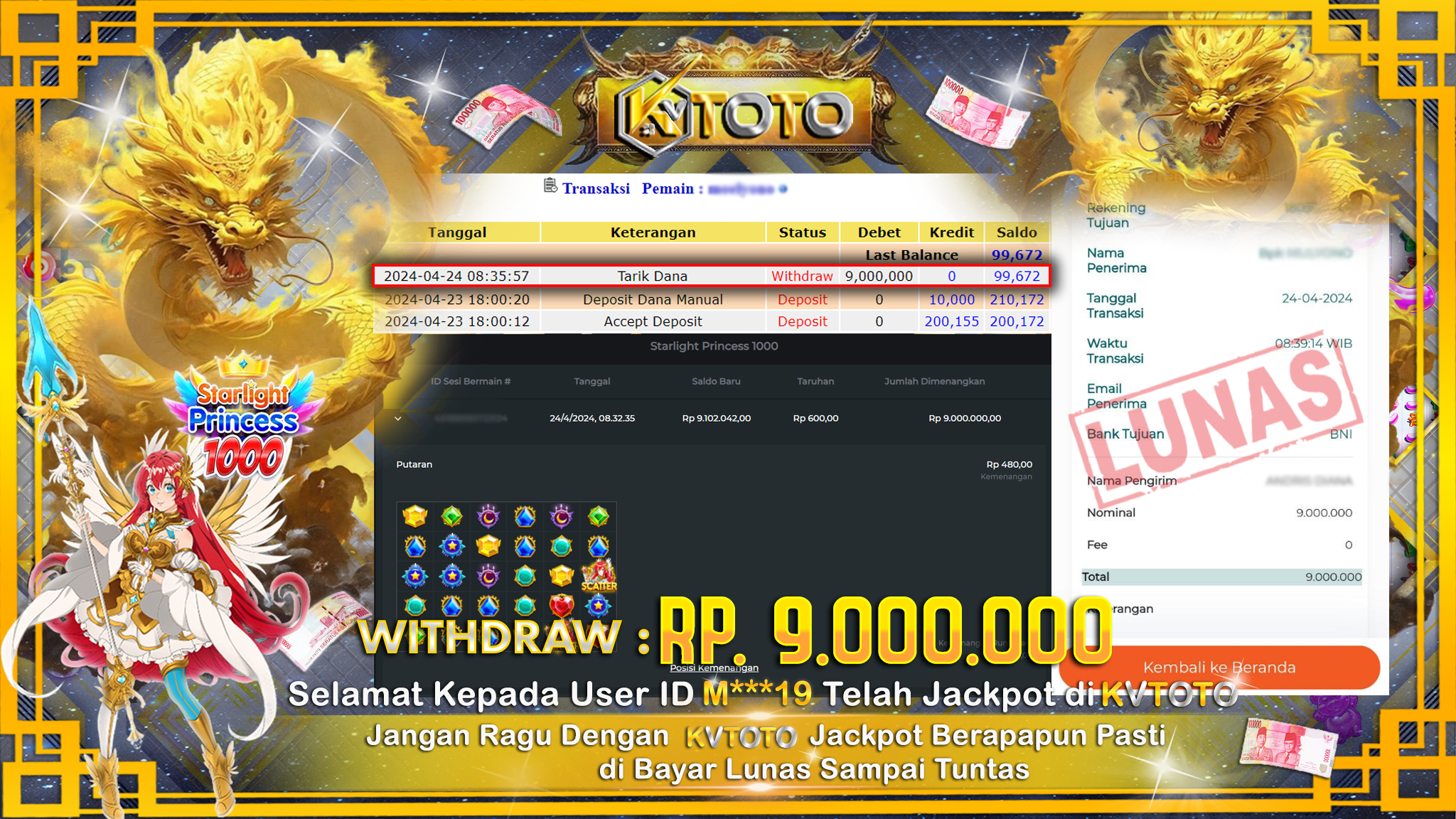 ✨ JACKPOT SLOT STARLIGHT PRINCESS 1000 ✨