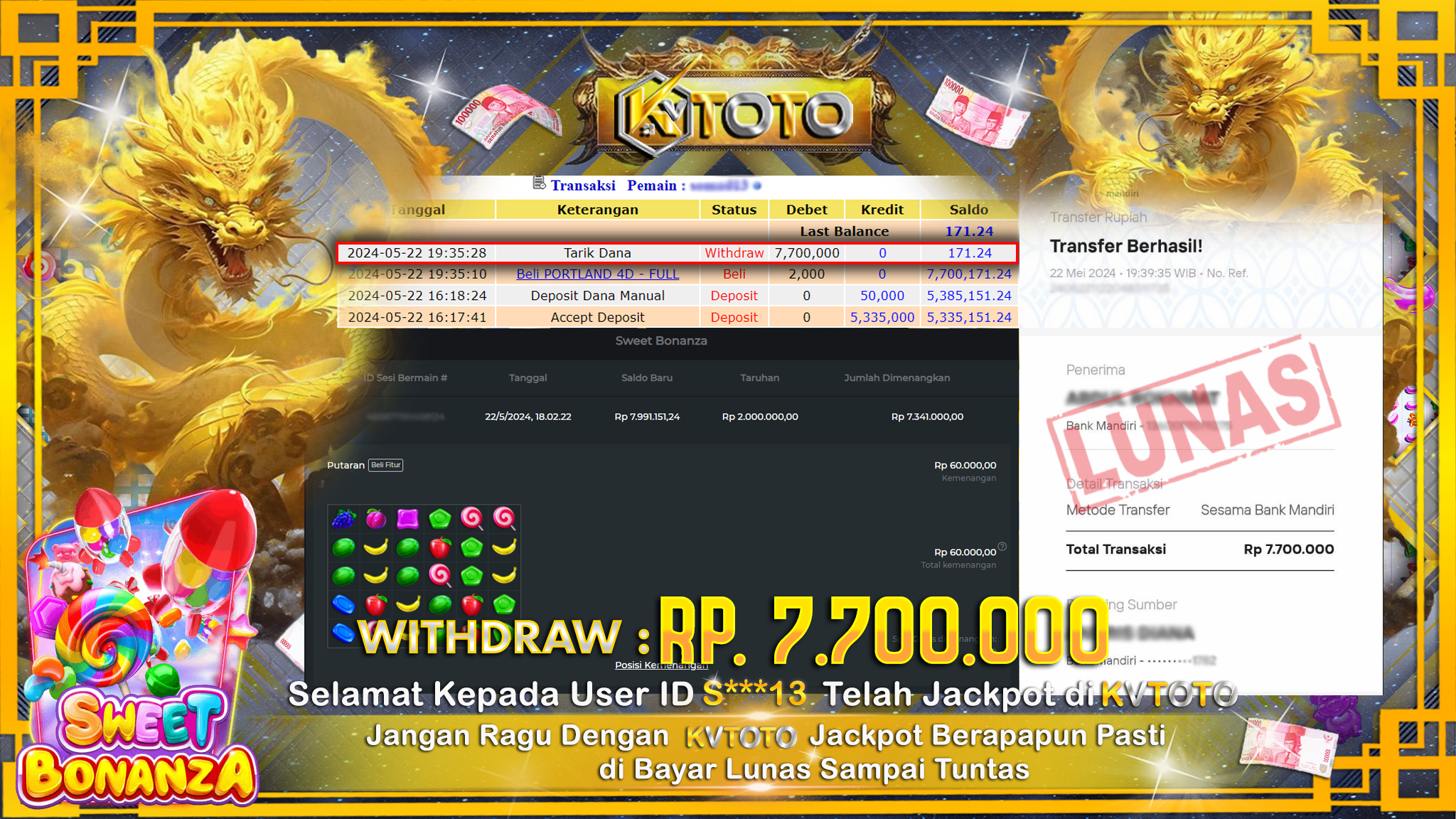 ✨ JACKPOT SLOT SWEET BONANZA ✨