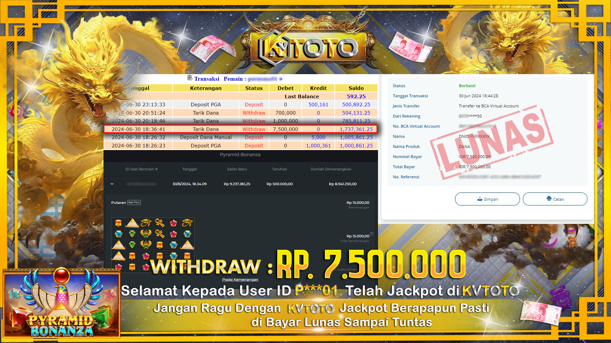 ✨ JACKPOT DI SLOT PYRAMID BONANZA ✨