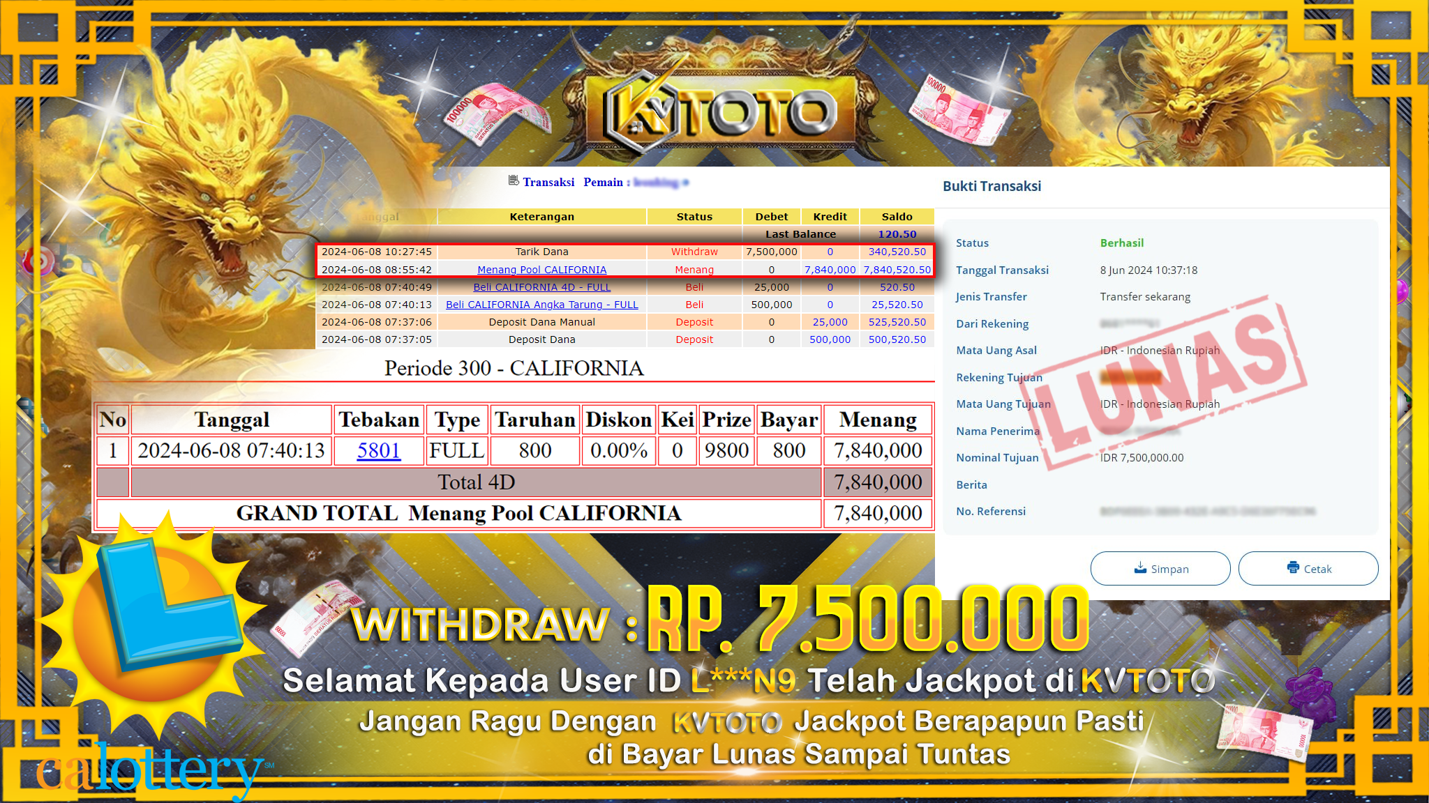 ✨ JACKPOT DI POOL CALIFORNIA  ✨