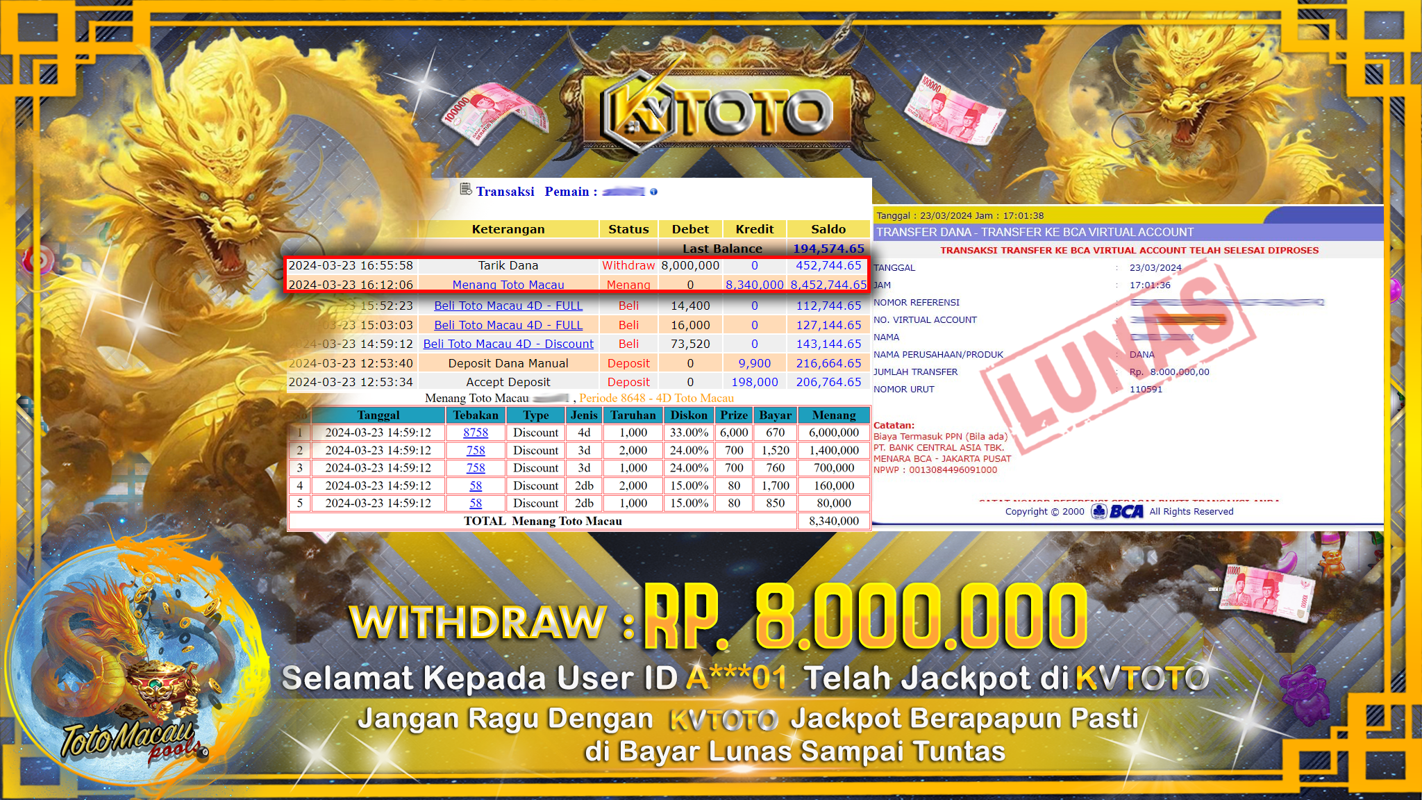 ✨ JACKPOT TOTO MACAU POOLS  ✨