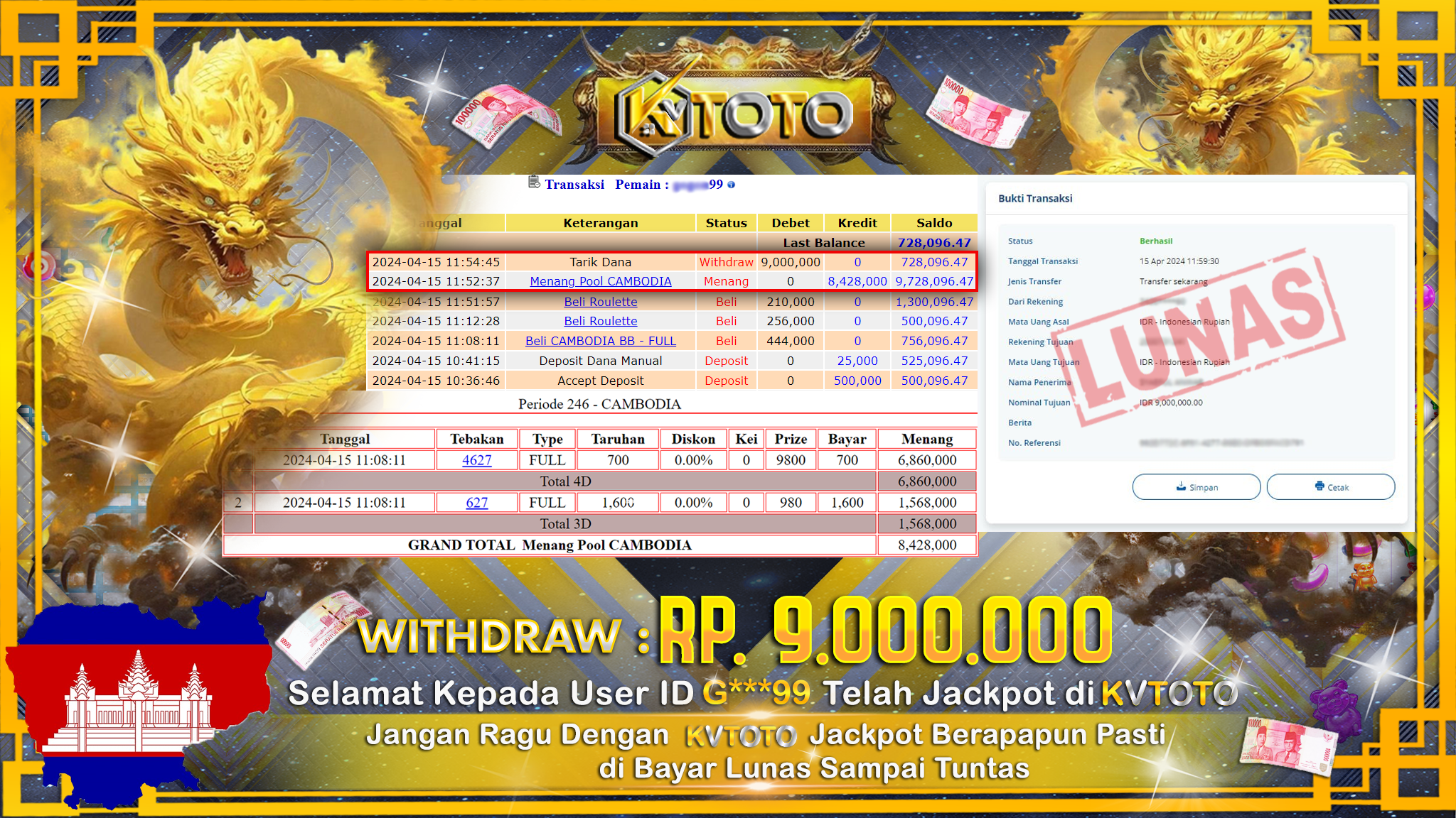 ✨ JACKPOT CAMBODIA POOLS ✨