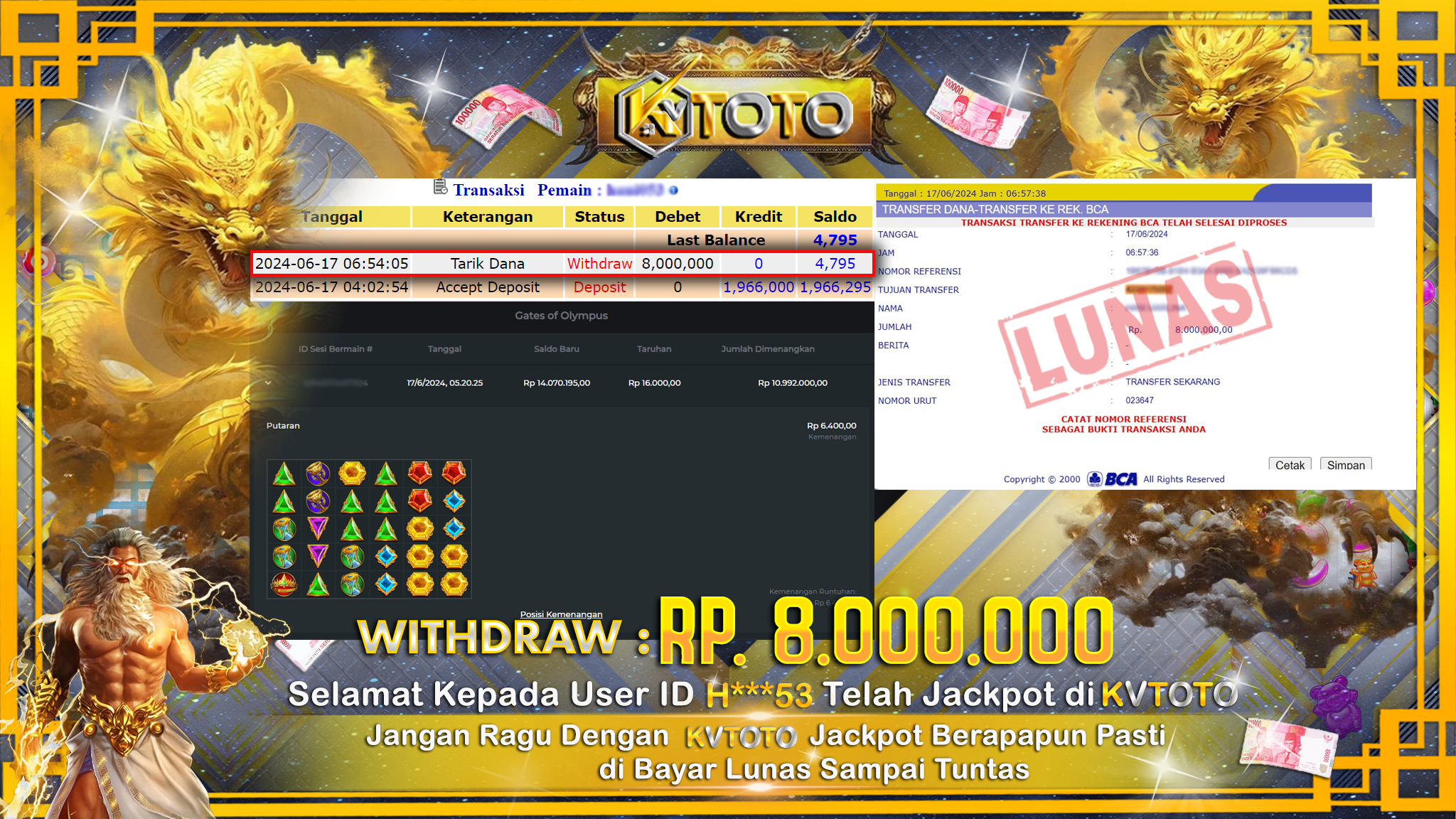 ✨ JACKPOT DI SLOT GATES OF OLYMPUS ✨