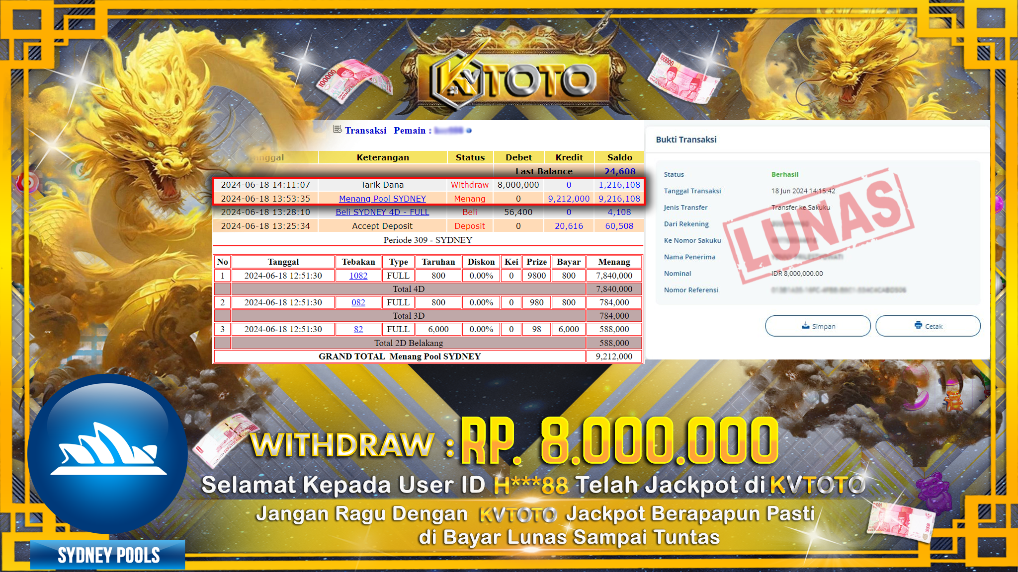 ✨ JACKPOT DI POOL SIDNEY ✨