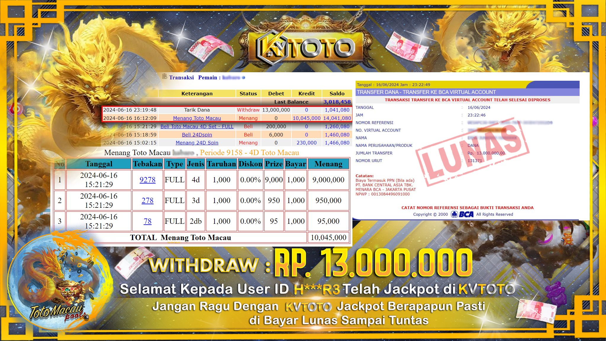 ✨ JACKPOT DI TOTO MACAU POOLS ✨