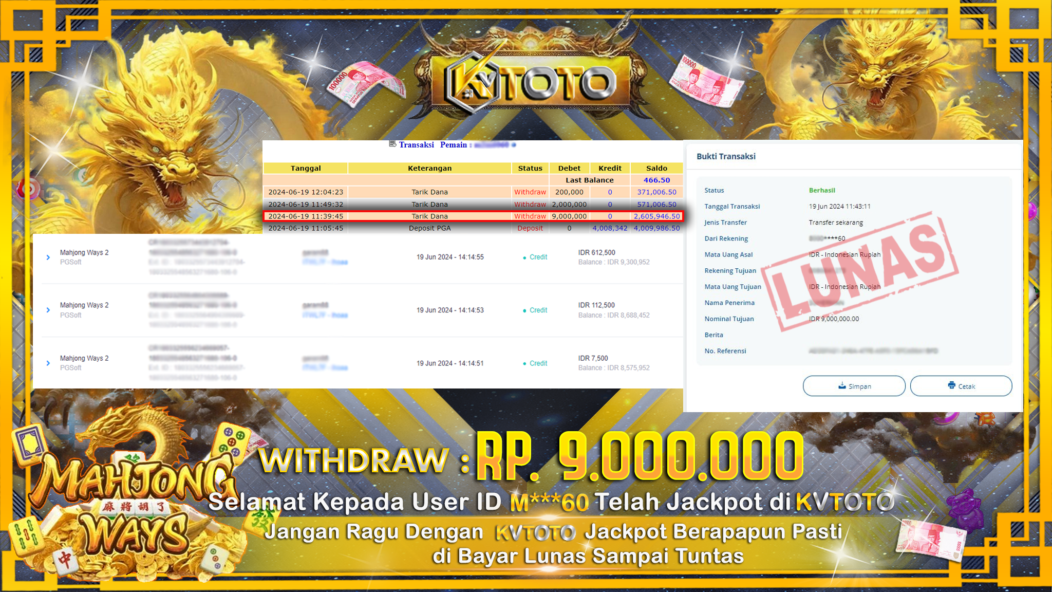 ✨ JACKPOT DI  SLOT MAHJONG WAYS ✨