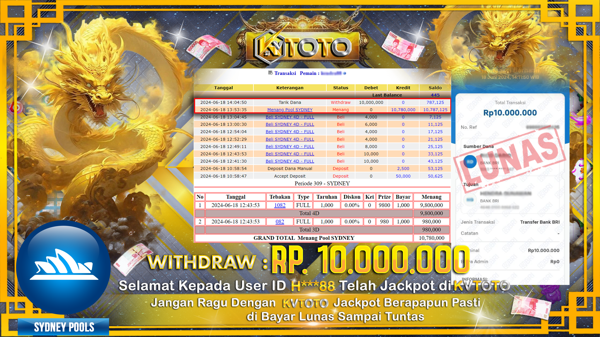 ✨ JACKPOT DI POOL SIDNEY ✨