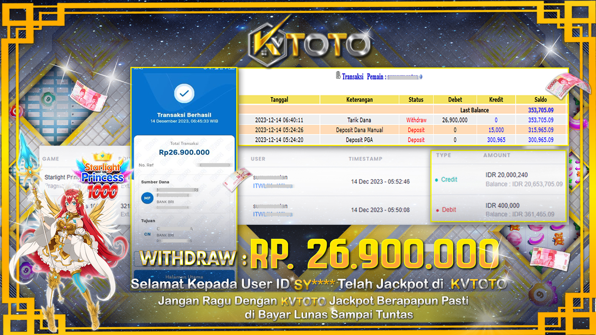 ✨ JACKPOT SLOT STARLIGH PRINCESS 1000 DI KVTOTO ✨