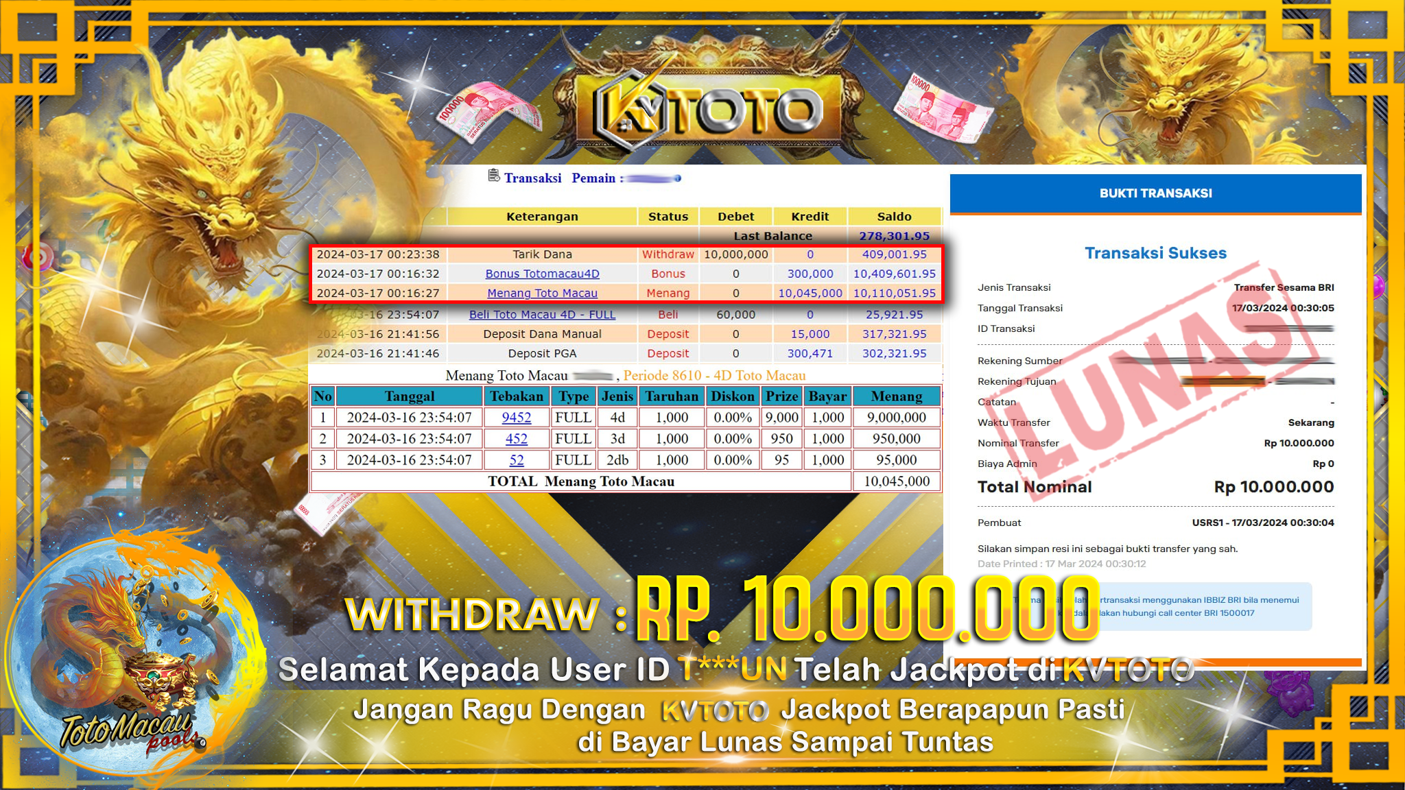 ✨ JACKPOT TOTO MACAU POOLS  ✨