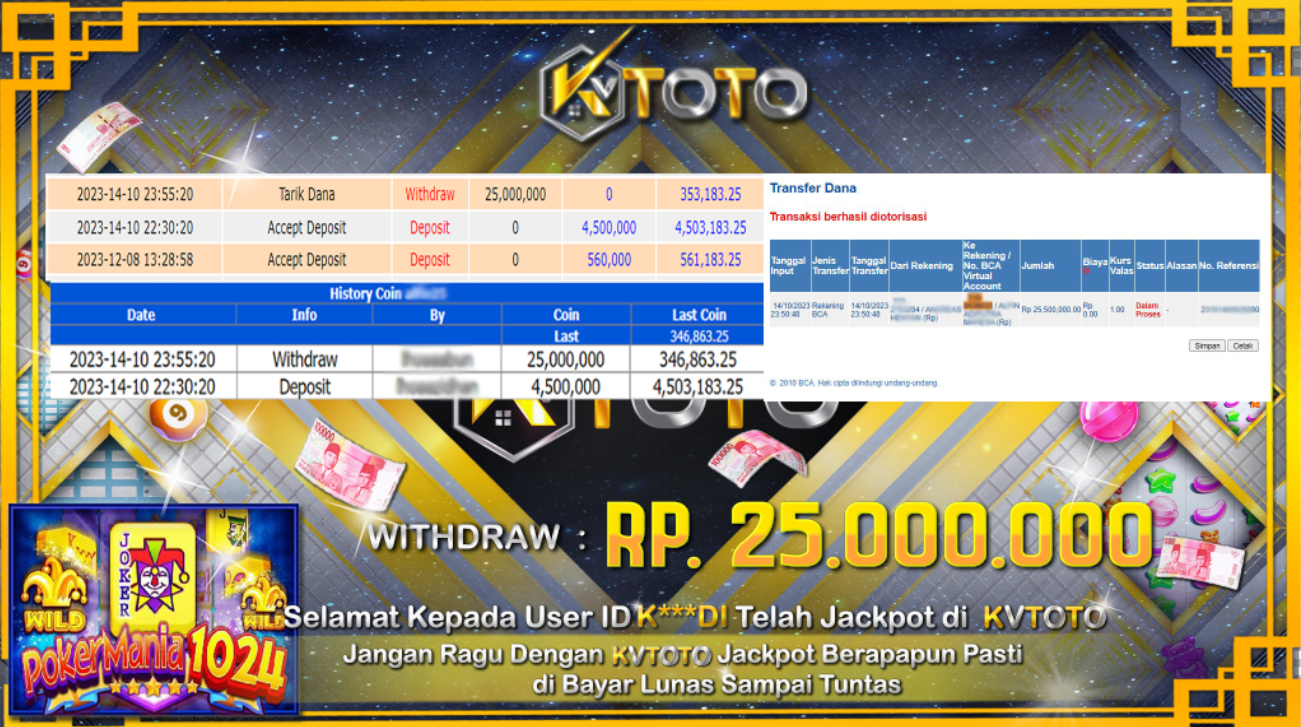 JACKPOT Poker Mania 1024  DI KVTOTO LANGSUNG DI BAYAR LUNAS SAMPAI TUNTAS GACOR BOS KU!