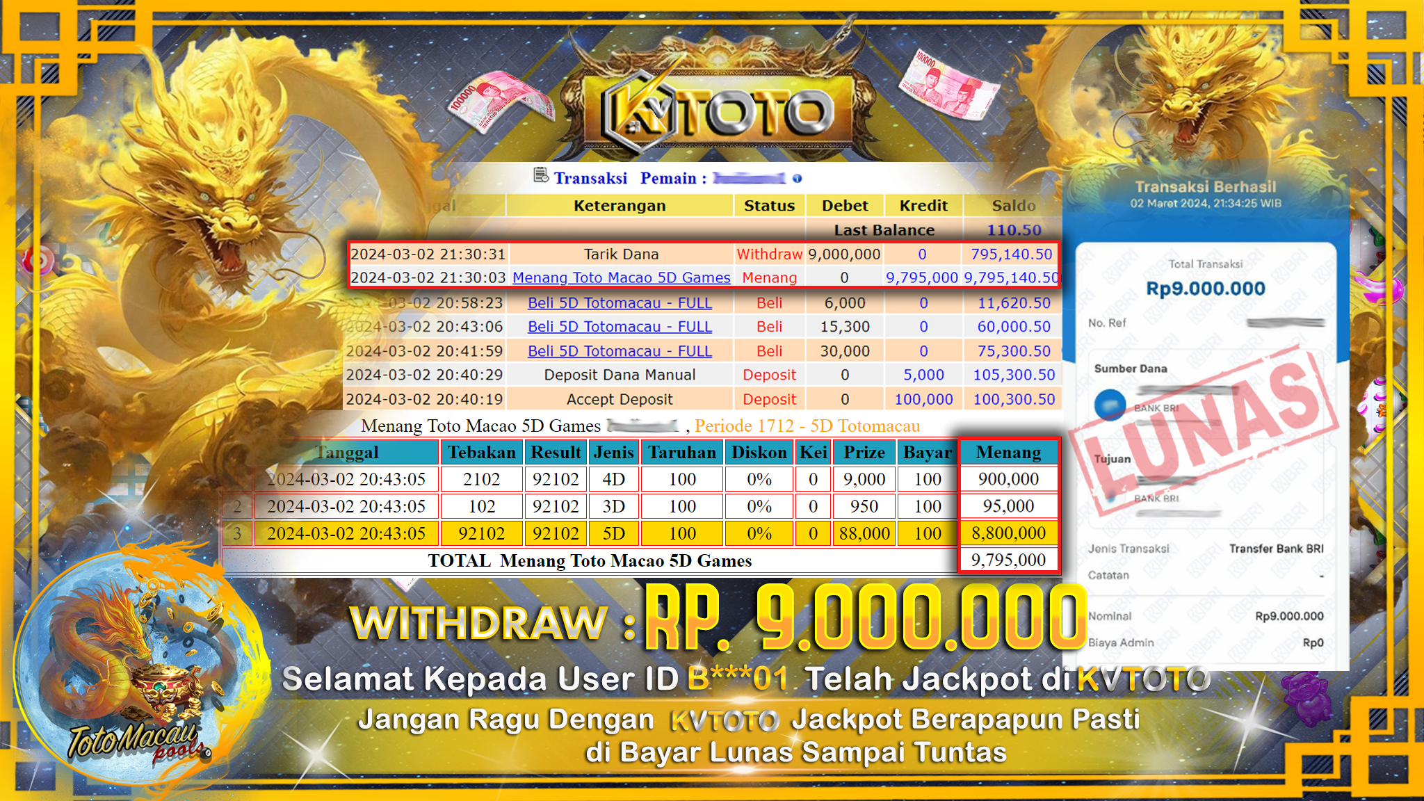 ✨ JACKPOT TOTO MACAU POOLS✨