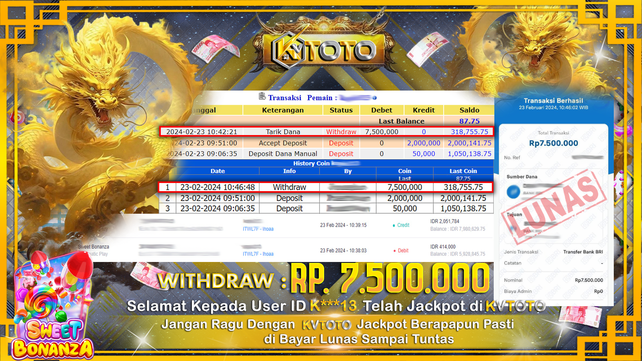 ✨ JACKPOT SLOT SWEET BONANZA ✨