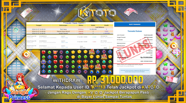 ✨ JACKPOT SLOT STARLIGHT PRINCESS 1000 DI KVTOTO ✨