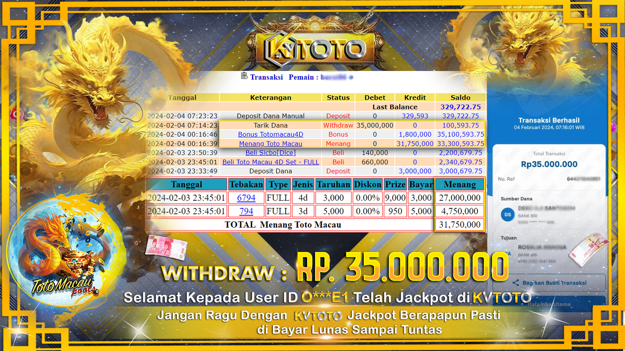 ✨ JACKPOT TOTO MACAU POOLS✨