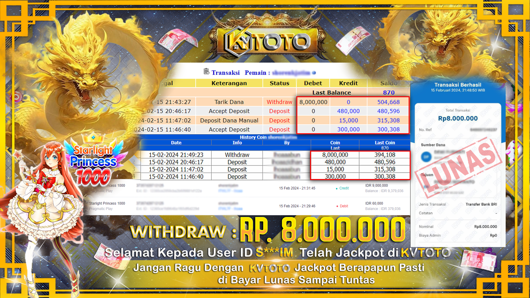 ✨ JACKPOT SLOT STARLIGHT PRINCESS 1000 ✨