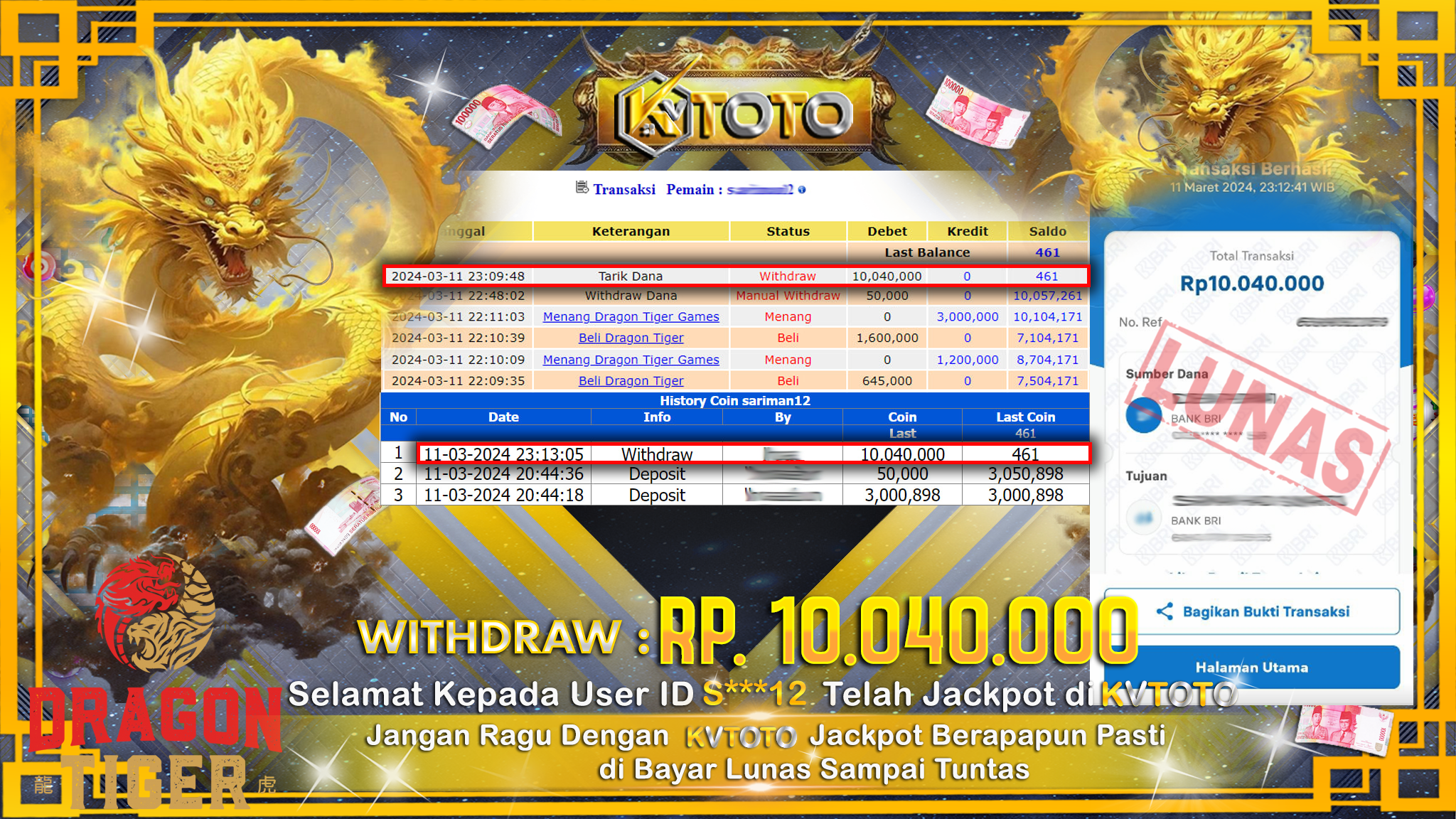 ✨ JACKPOT DRAGON TIGER GAMES ✨