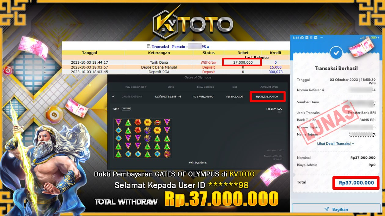 KVTOTO JACKPOT GATES OF OLYMPUS DI SINI SUDAH PASTI BAYAR LUNAS DAN PASTI NYA TERPERCAYA!!!
