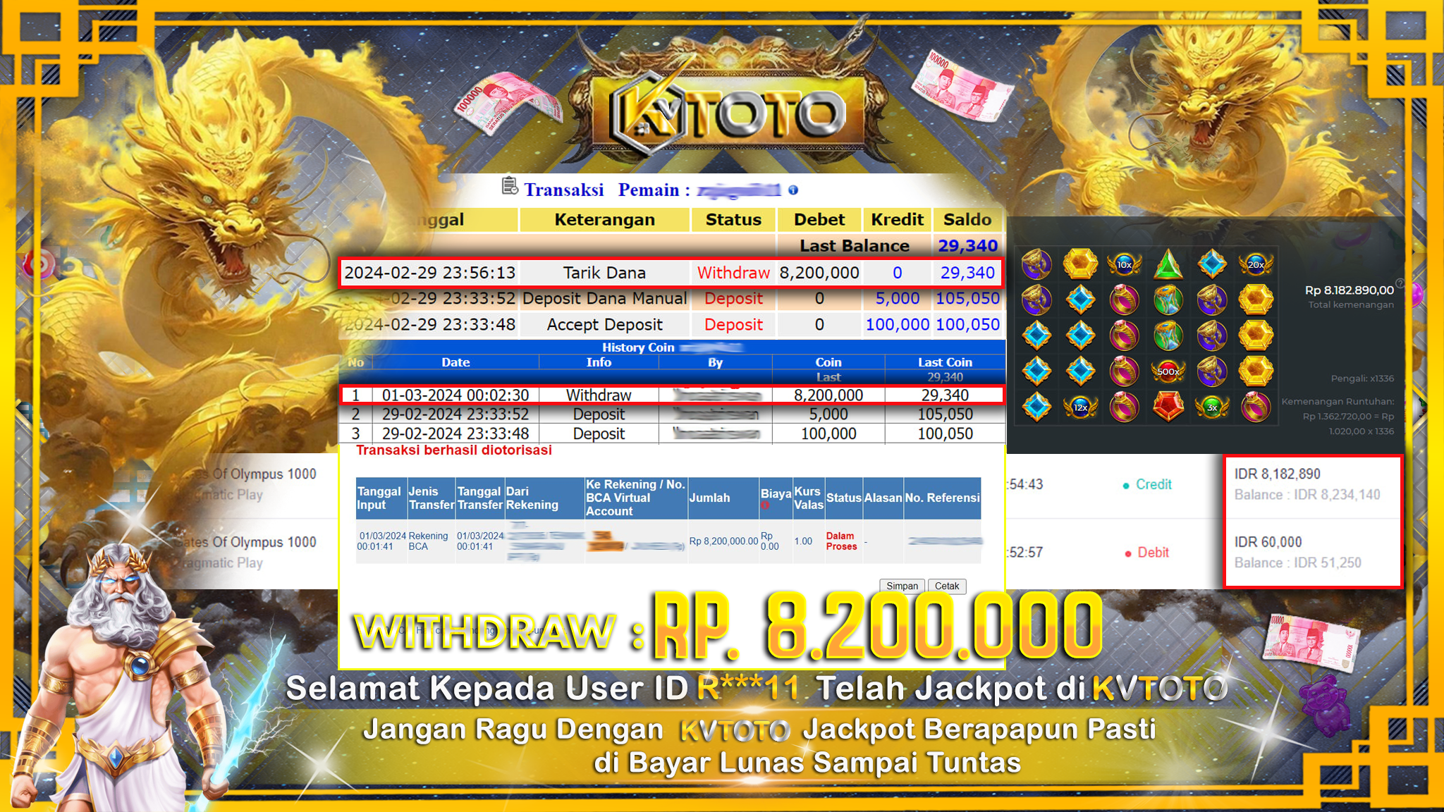 ✨ JACKPOT SLOT GATES OF OLYMPUS 1000 ✨