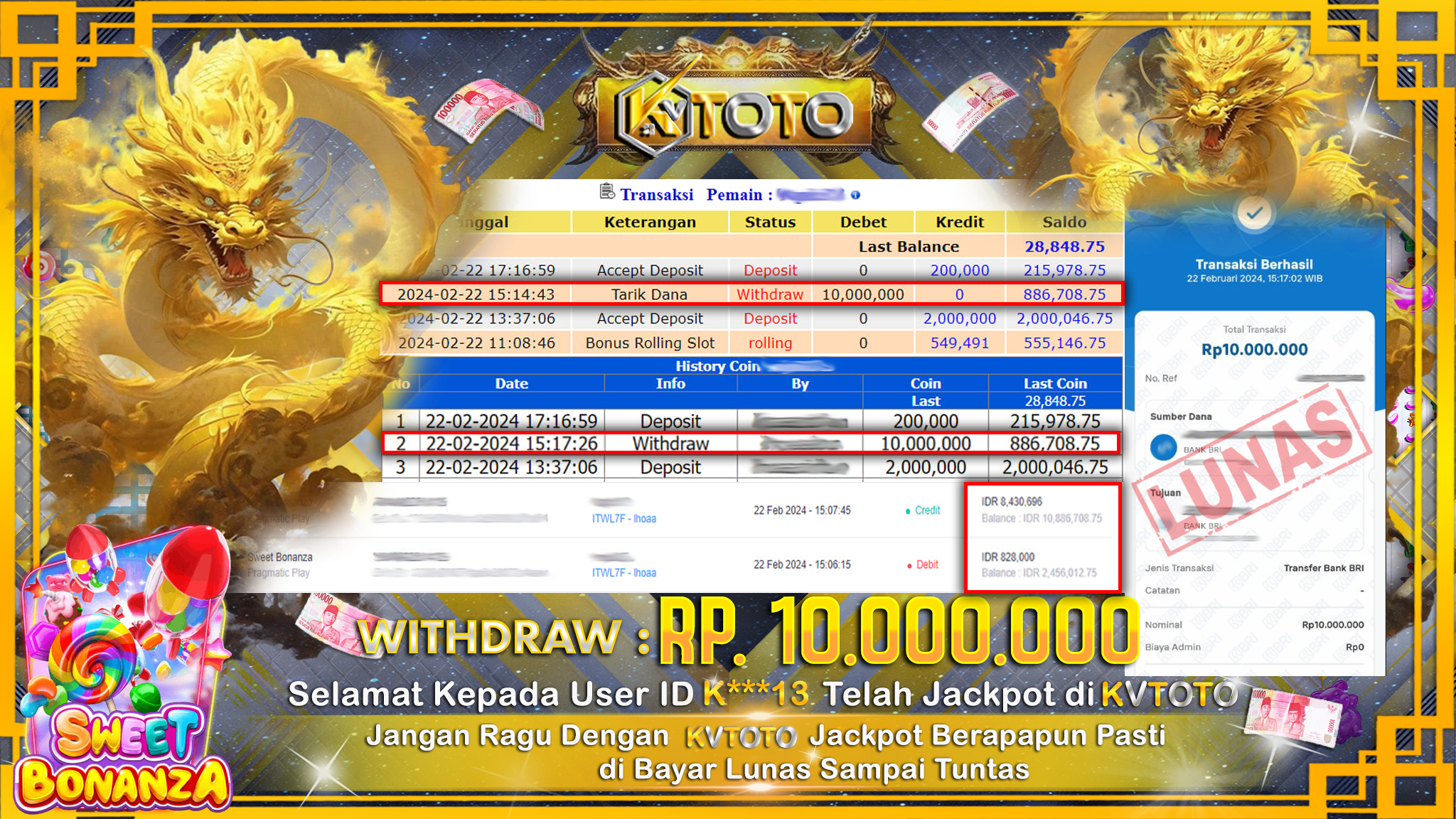 ✨ JACKPOT SLOT SWEET BONANZA ✨