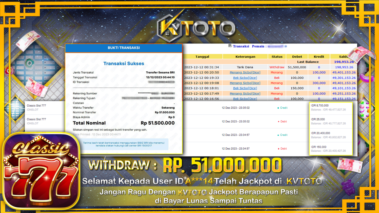 ✨ JACKPOT SLOT DI KVTOTO CLASSIC SLOT 777✨