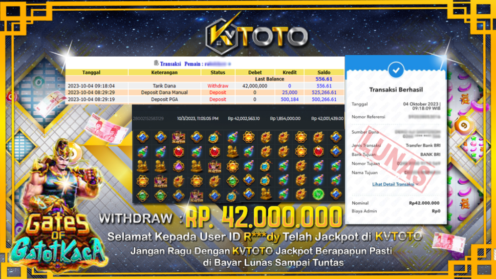 JACKPOT DI KVTOTO WITHDRAW LANGSUNG DI BAYAR LUNAS DAN CEPAT! GACORR BOS KU!!!