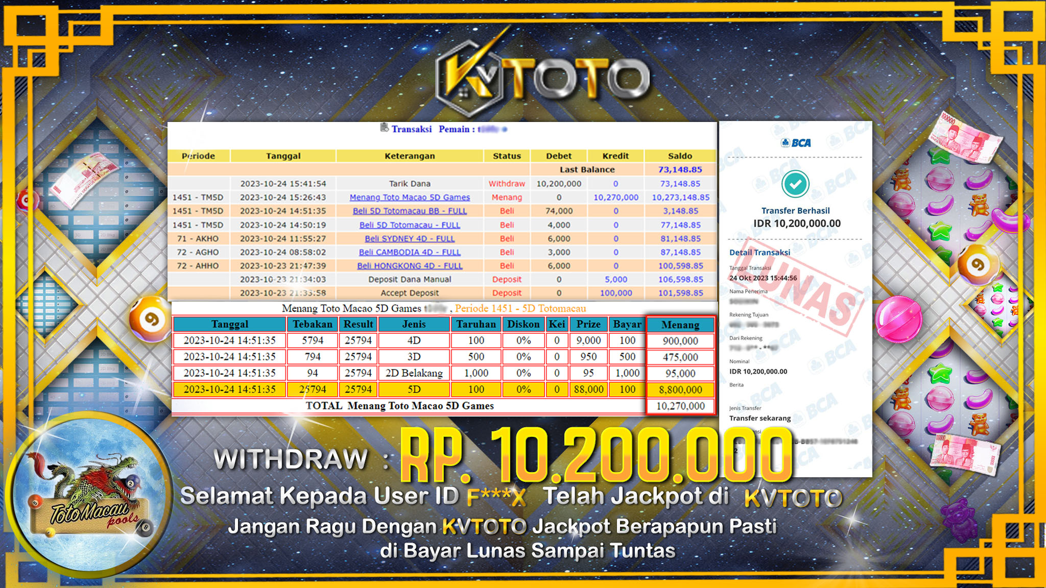 JACKPOT DI KVTOTO TOGEL TOTO MACAU POOLS JACKPOT LANGSUNG DI BAYAR LUNAS DAN CEPAT HANYA DI KVTOTO BOSKU!!