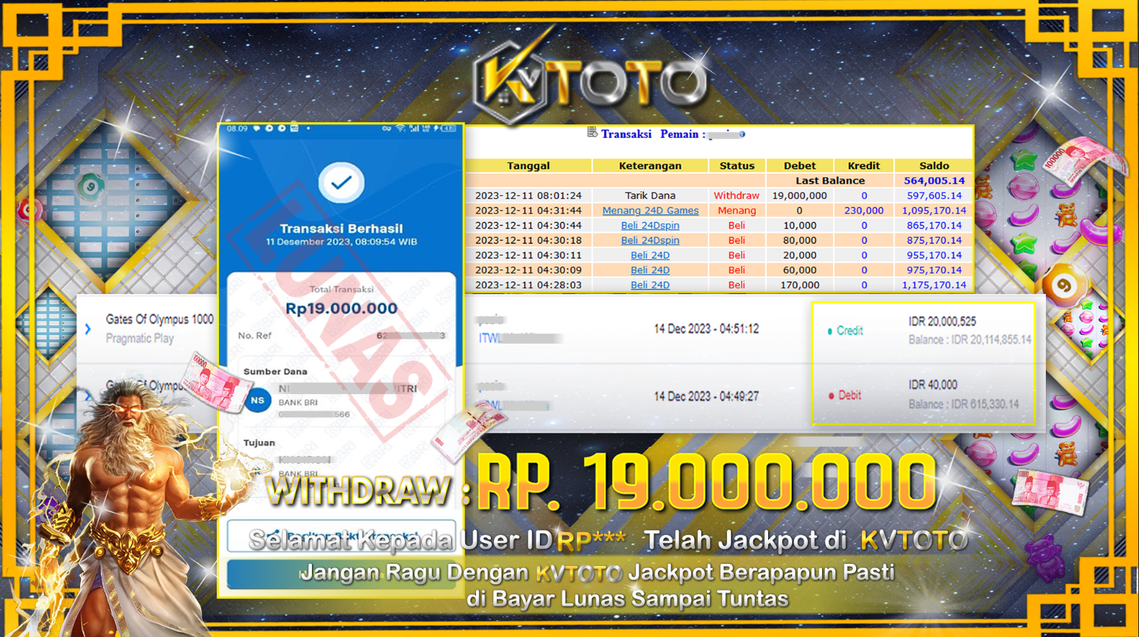 ✨ JACKPOT SLOT GATES OF OLYMPUS 1000 DI KVTOTO ✨