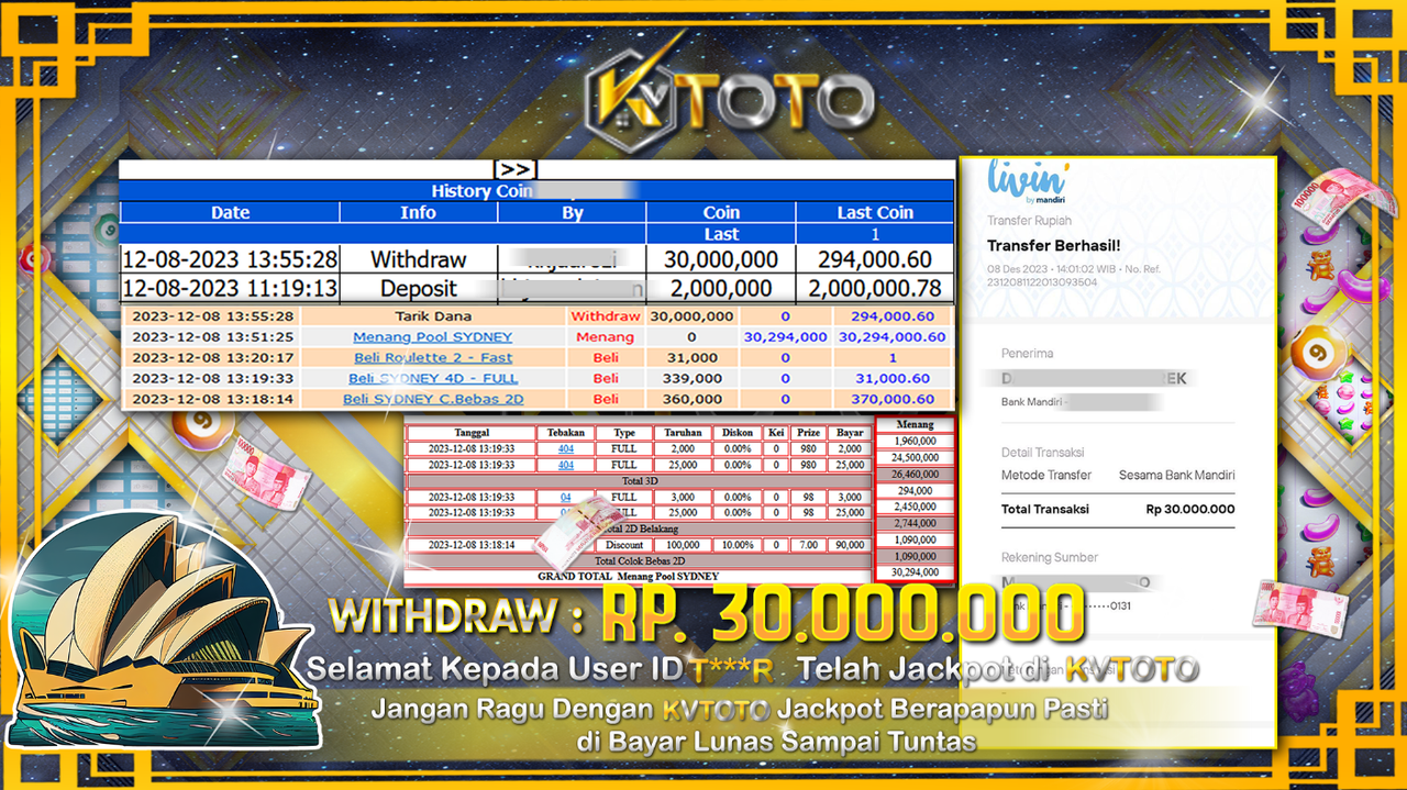 ✨ JACKPOT DI KVTOTO TOGEL PASARAN SYDNEY POOLS✨