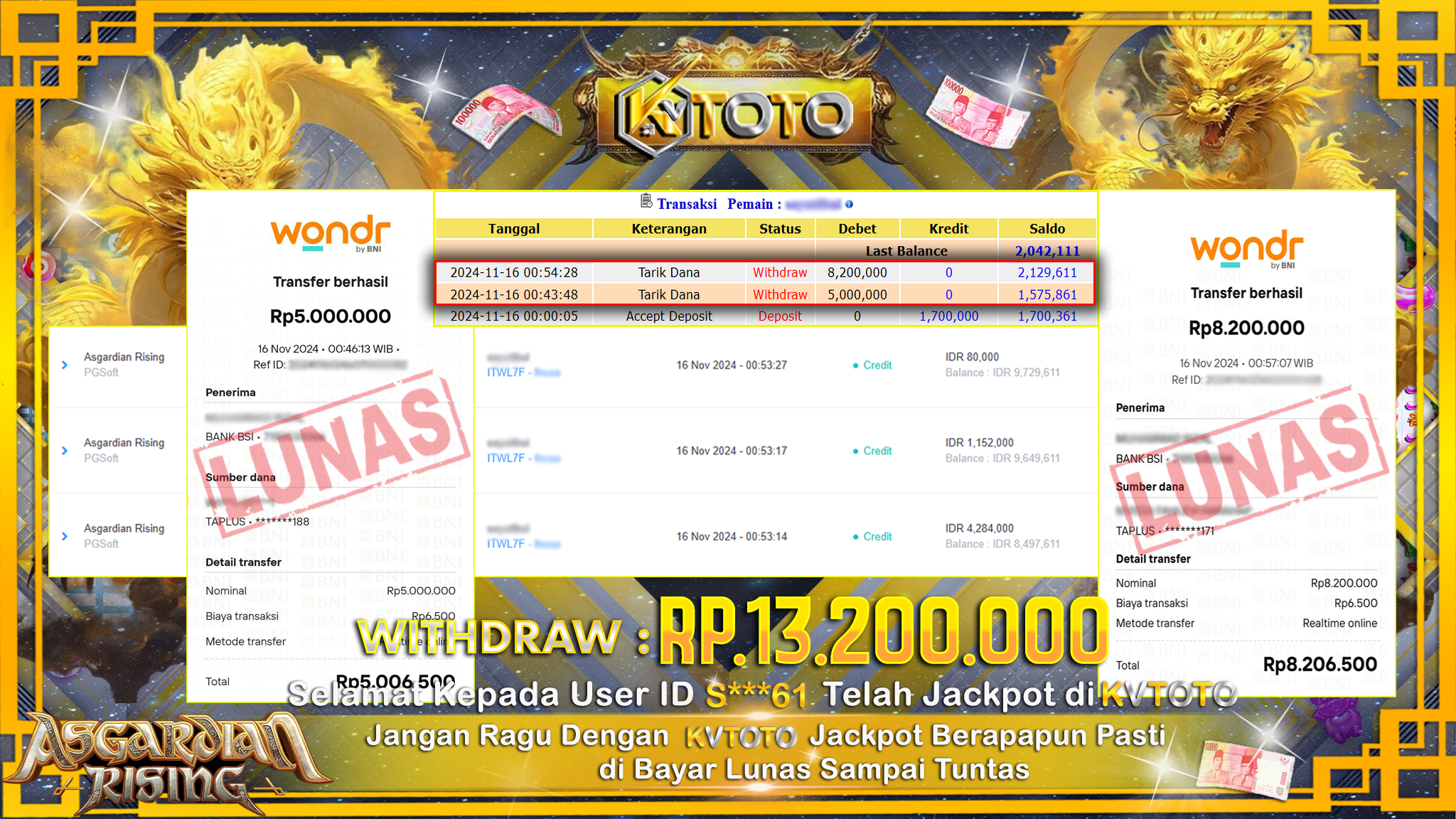✨ JACKPOT Di SLOT ASGARDIAN RISING ✨