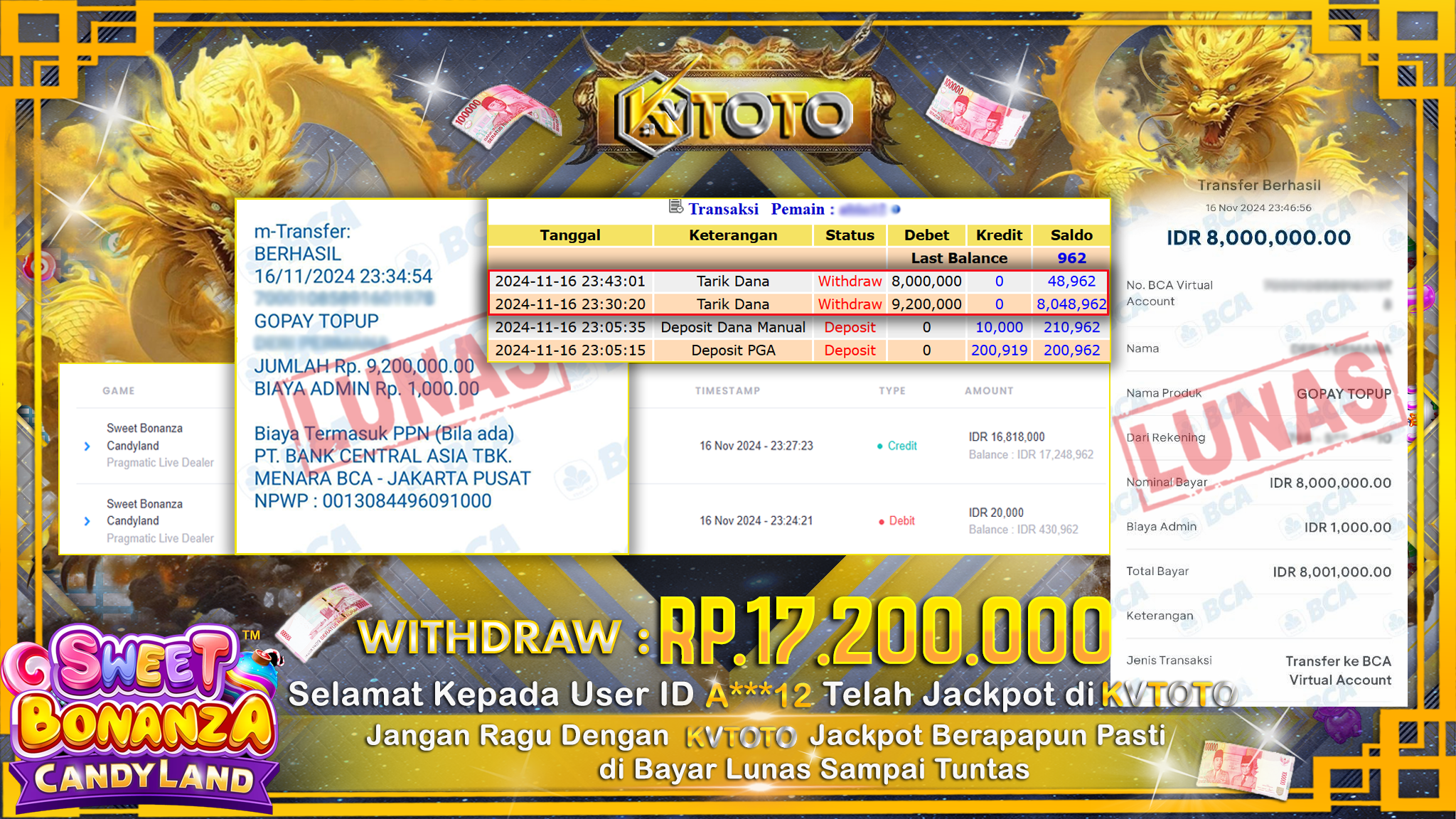 ✨ JACKPOT Di SLOT SWEET BONANZA CANDYLAND ✨