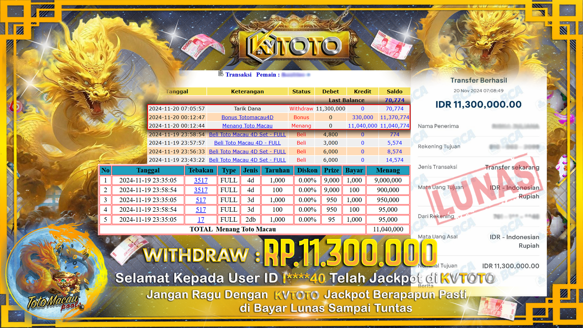 ✨ JACKPOT Di TOTO MACAU POOLS ✨