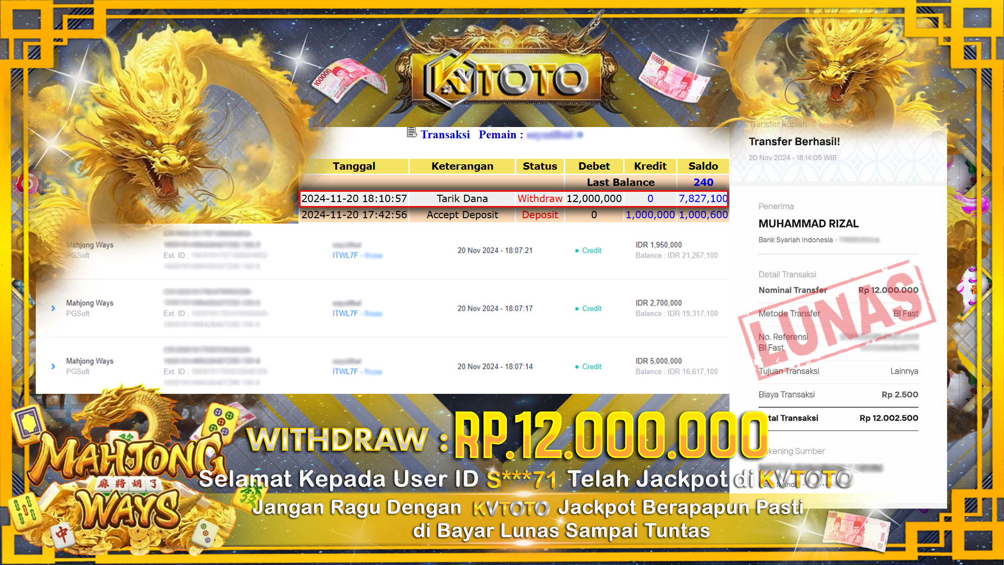 ✨ JACKPOT Di SLOT MAHJONG WAYS  ✨