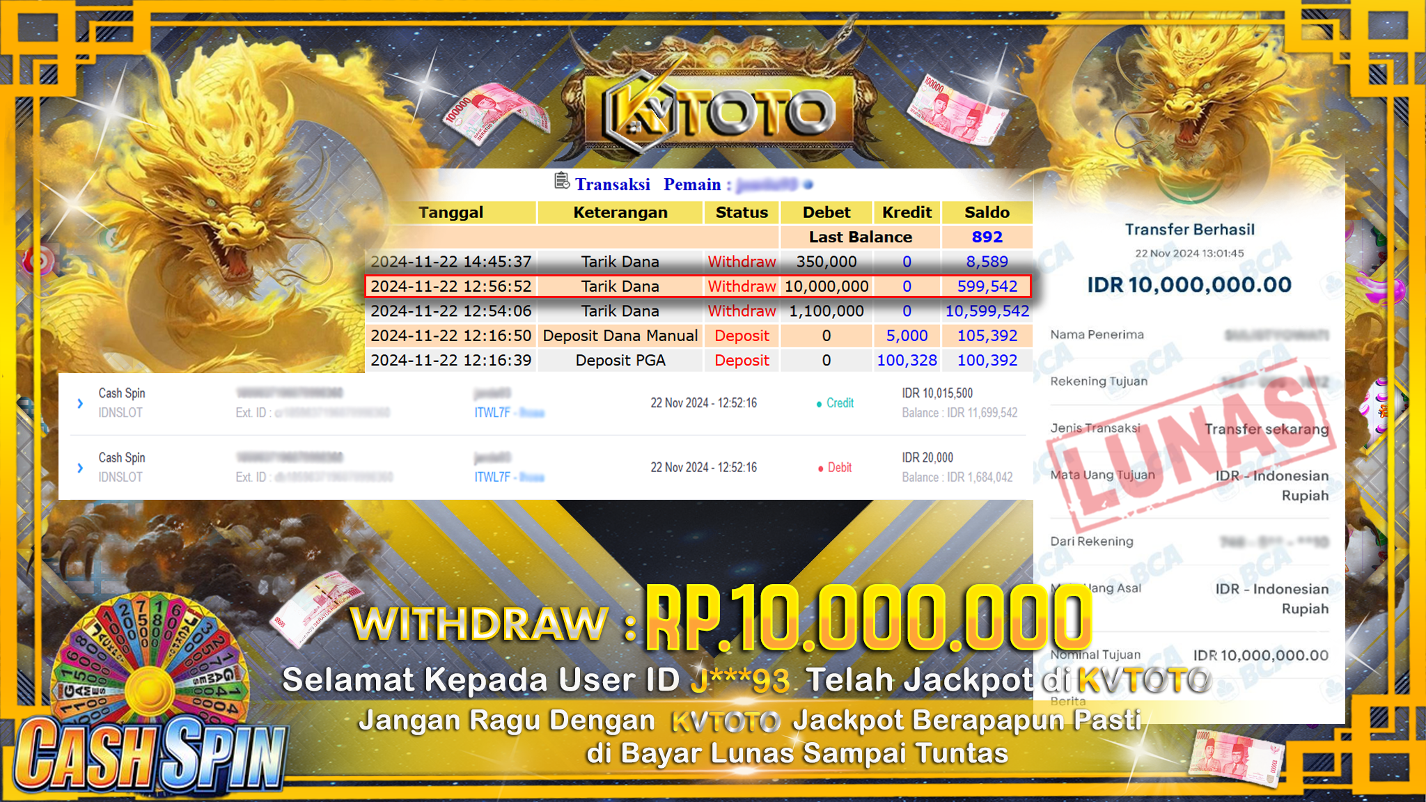 ✨ JACKPOT Di  CASH SPIN ✨