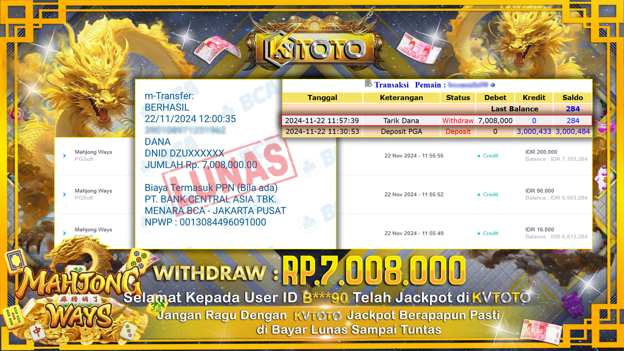 ✨ JACKPOT Di  SLOT MAHJONG WAYS ✨