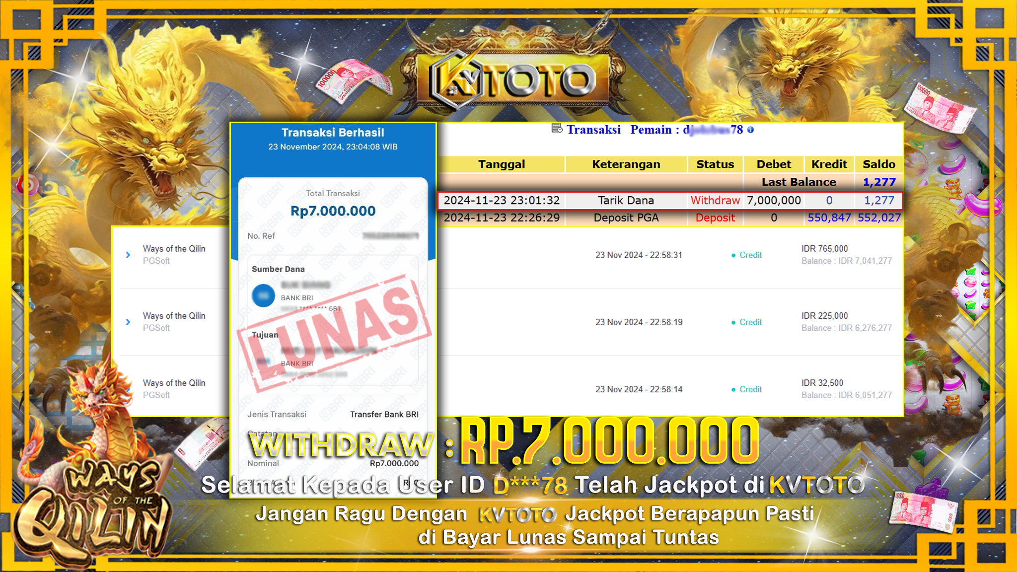 ✨ JACKPOT Di SLOT WAYS OF THE QILIN ✨