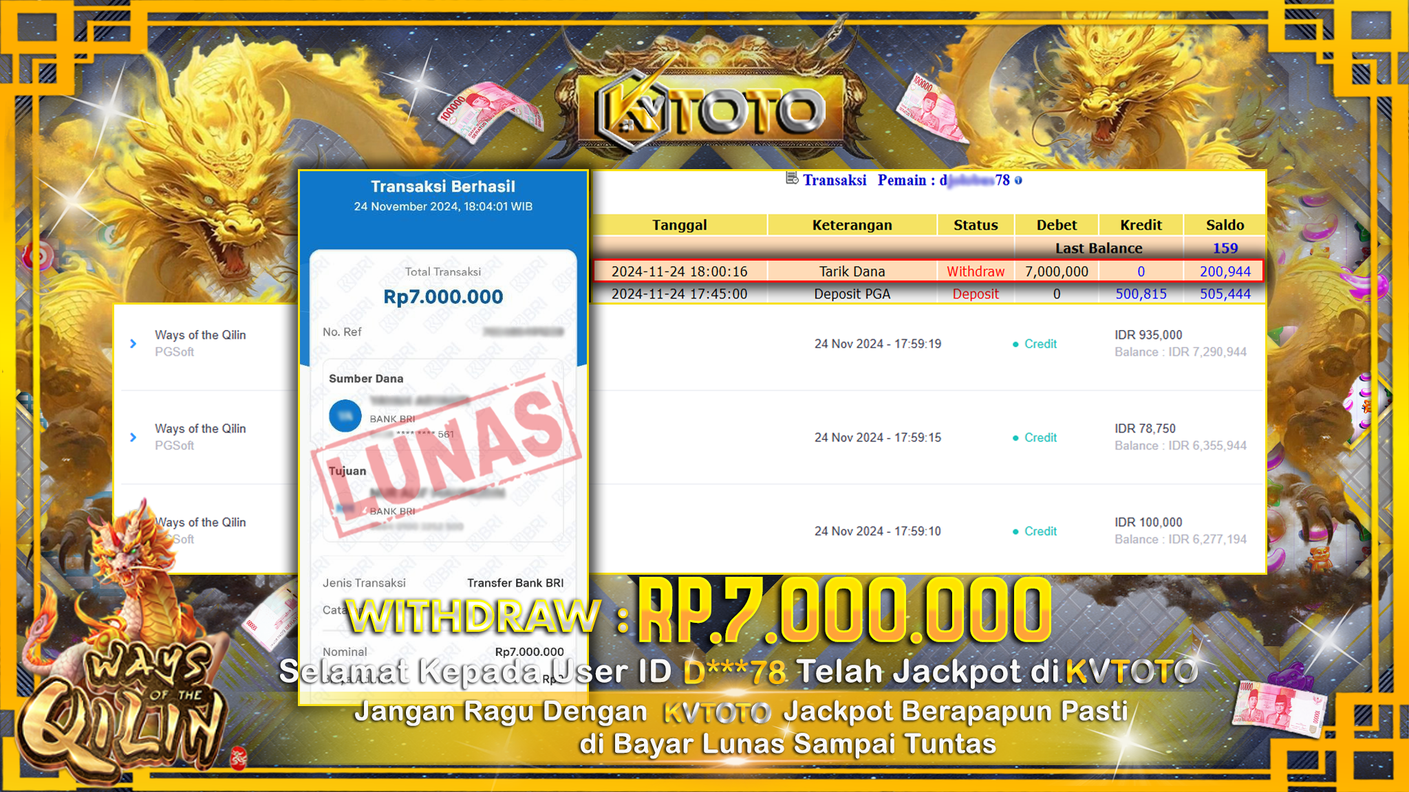 ✨ JACKPOT Di SLOT WAYS OF THE QILIN ✨