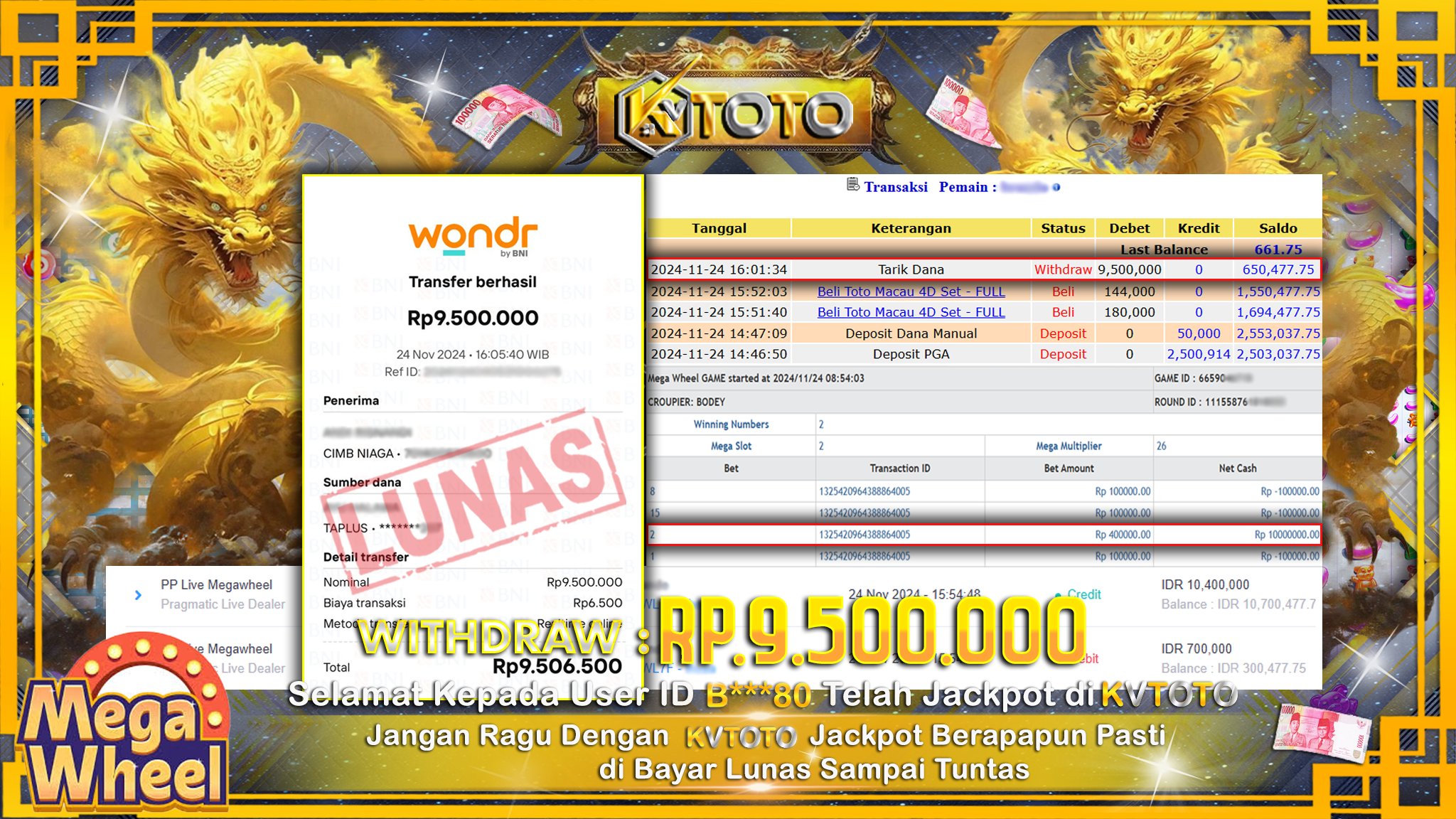✨ JACKPOT Di SLOT MEGA WHELL✨